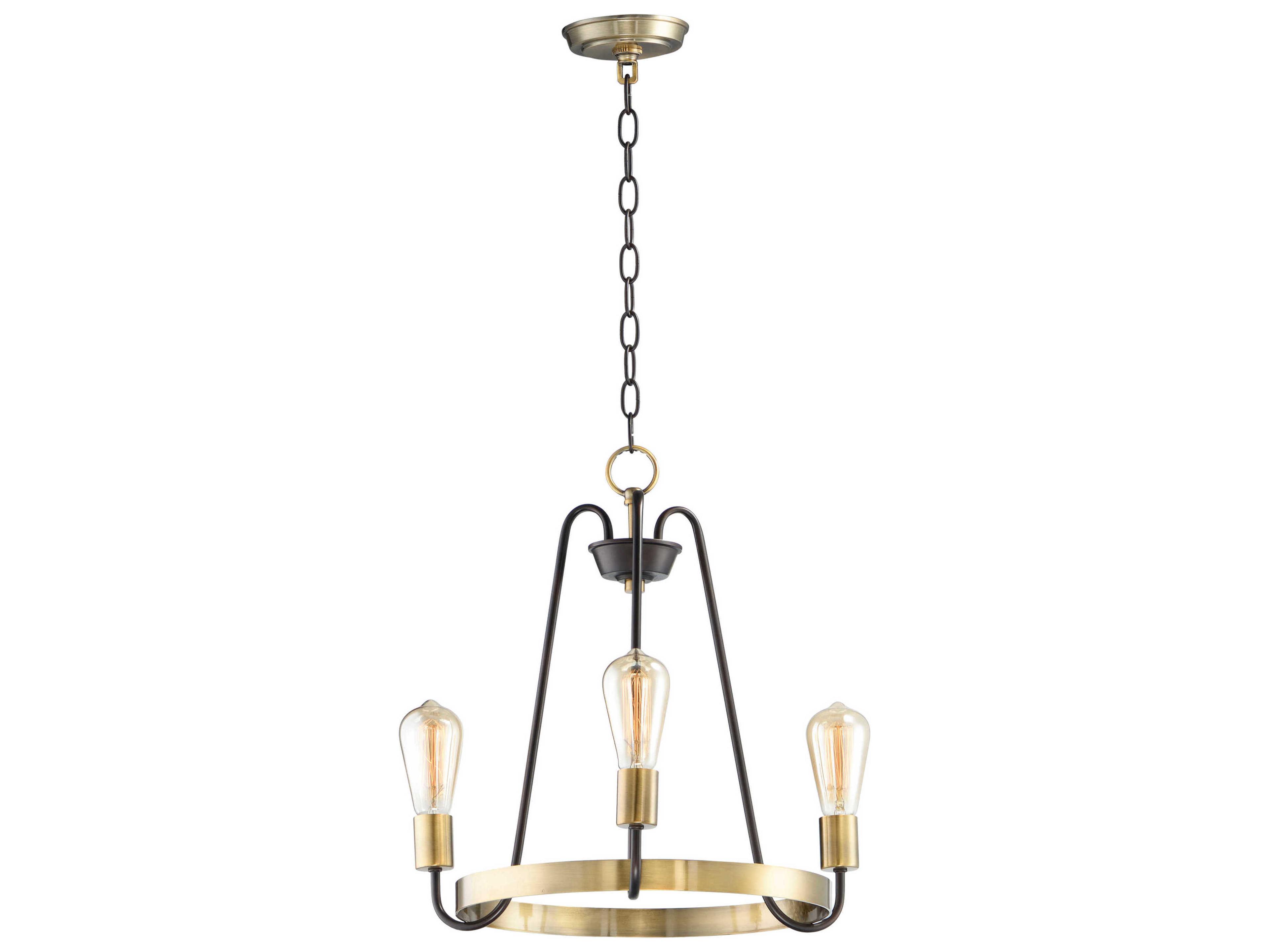 Haven 3-Light Oil Rubbed Bronze Antique Brass Candelabra Chandelier
