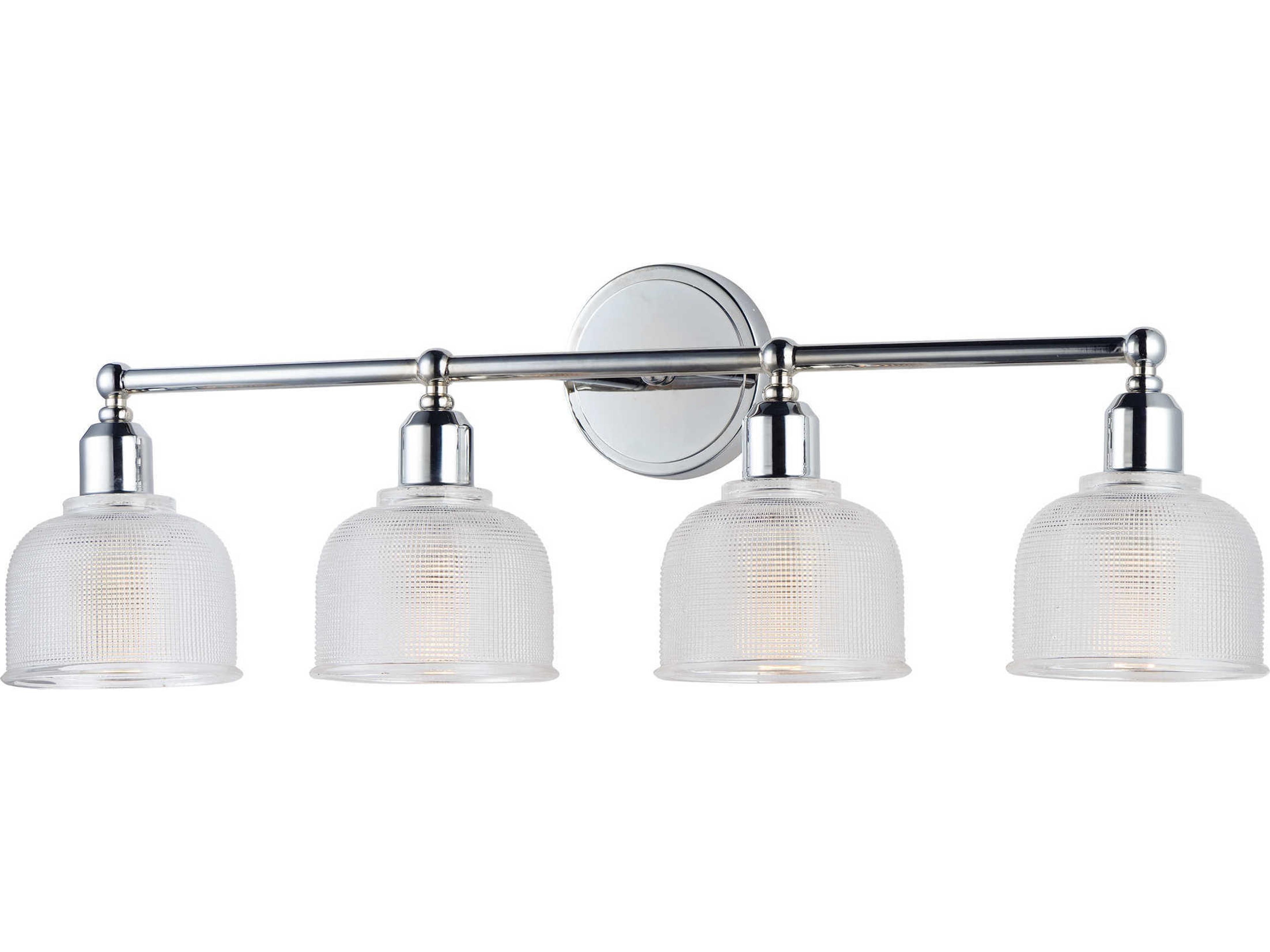 Hollow 4-Light Polished Chrome Glass Vanity Light