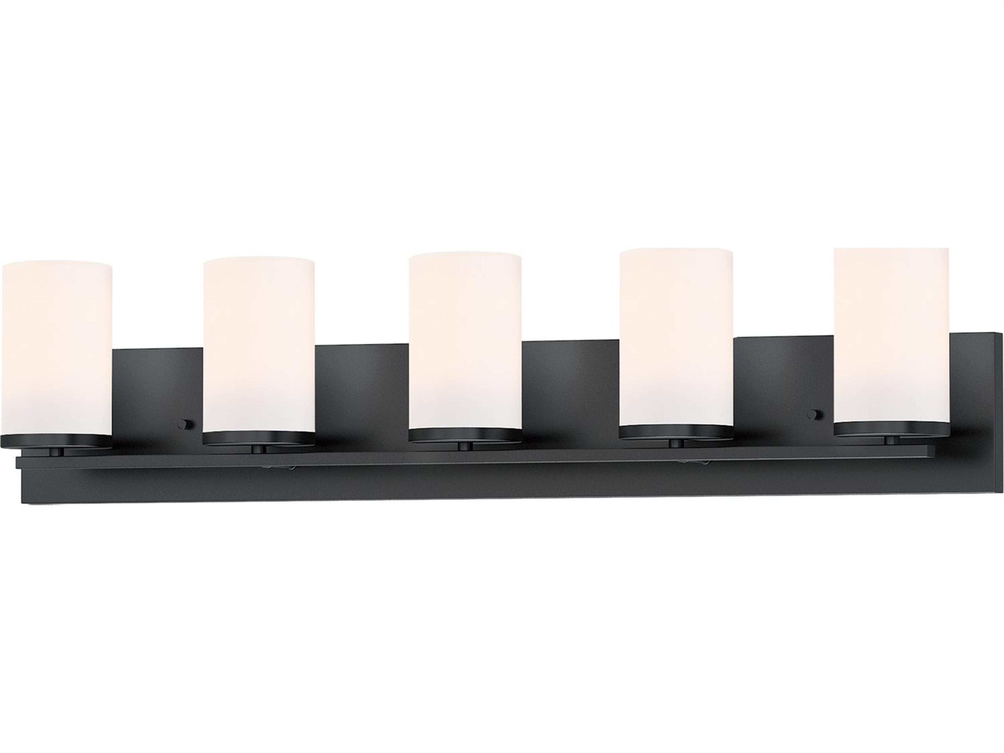 Lateral 5-Light Black Glass Vanity Light
