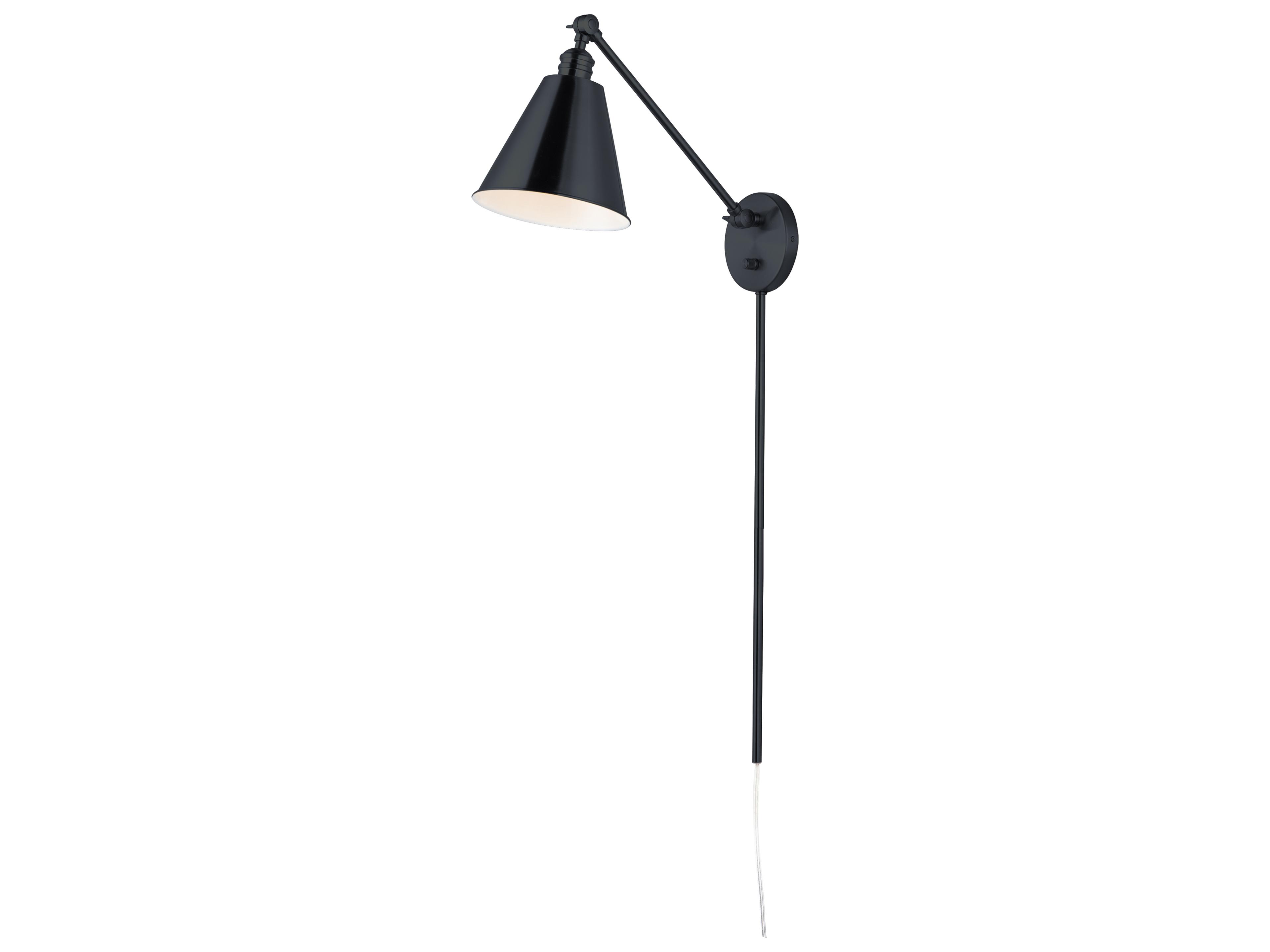 Library 1-Light Black Wall Sconce