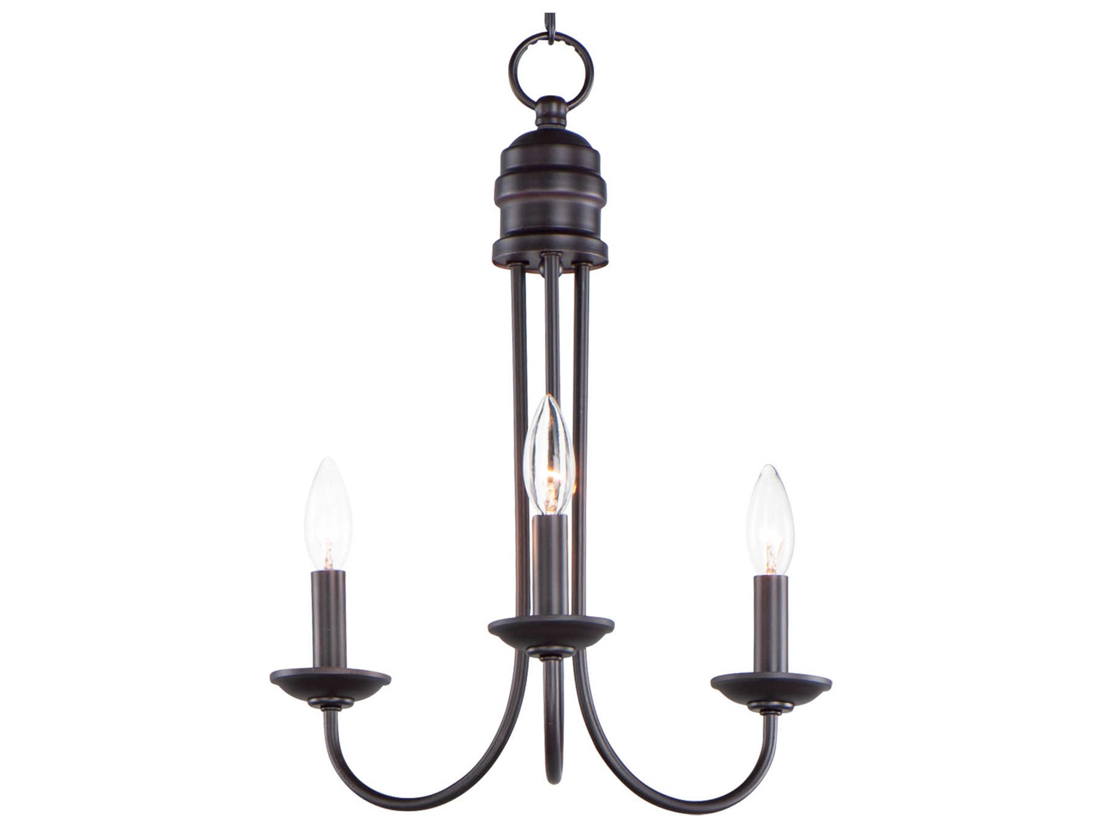 Logan 3-Light Bronze Candelabra Chandelier