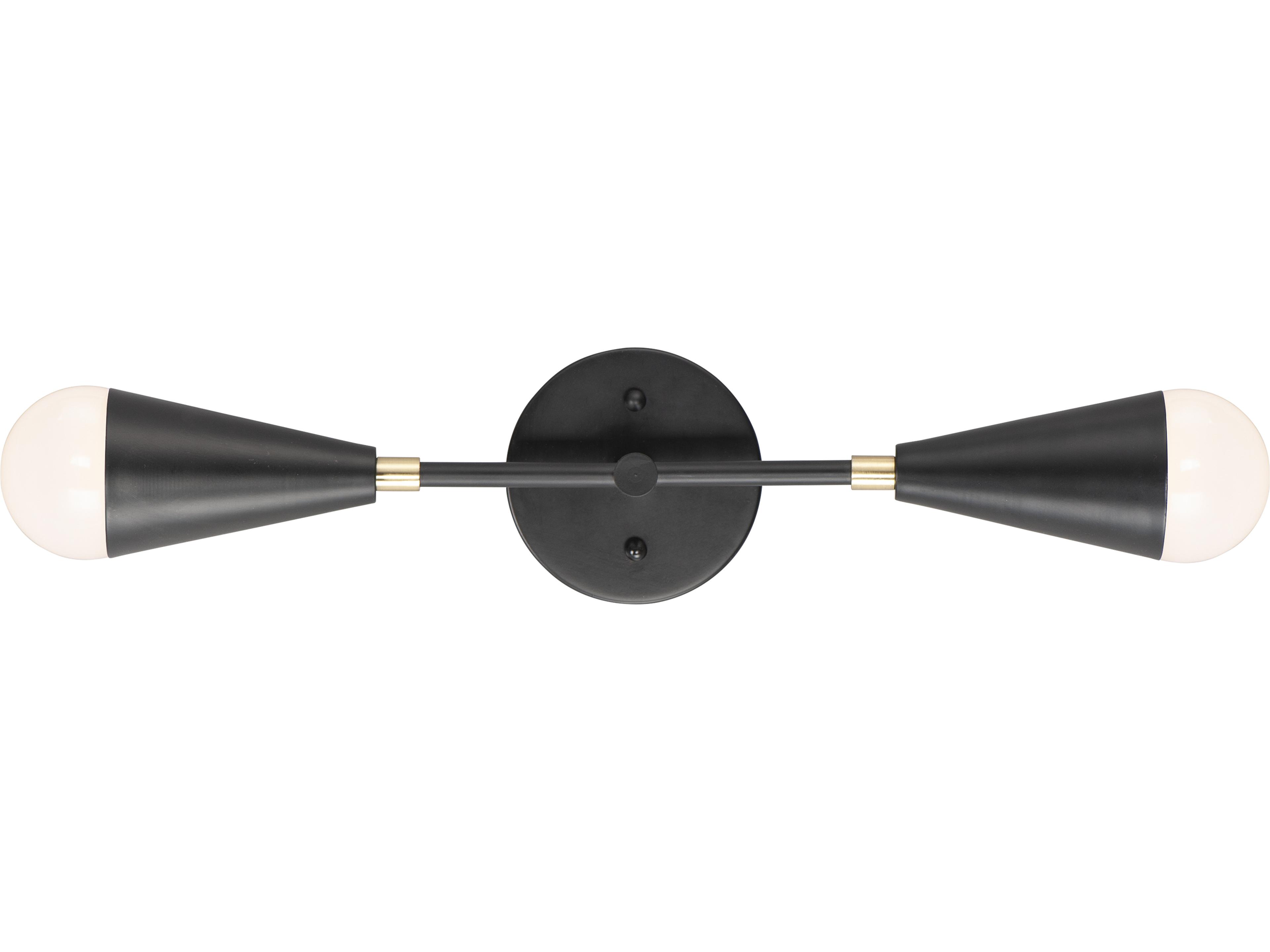 Lovell 2-Light Black Satin Brass Wall Sconce