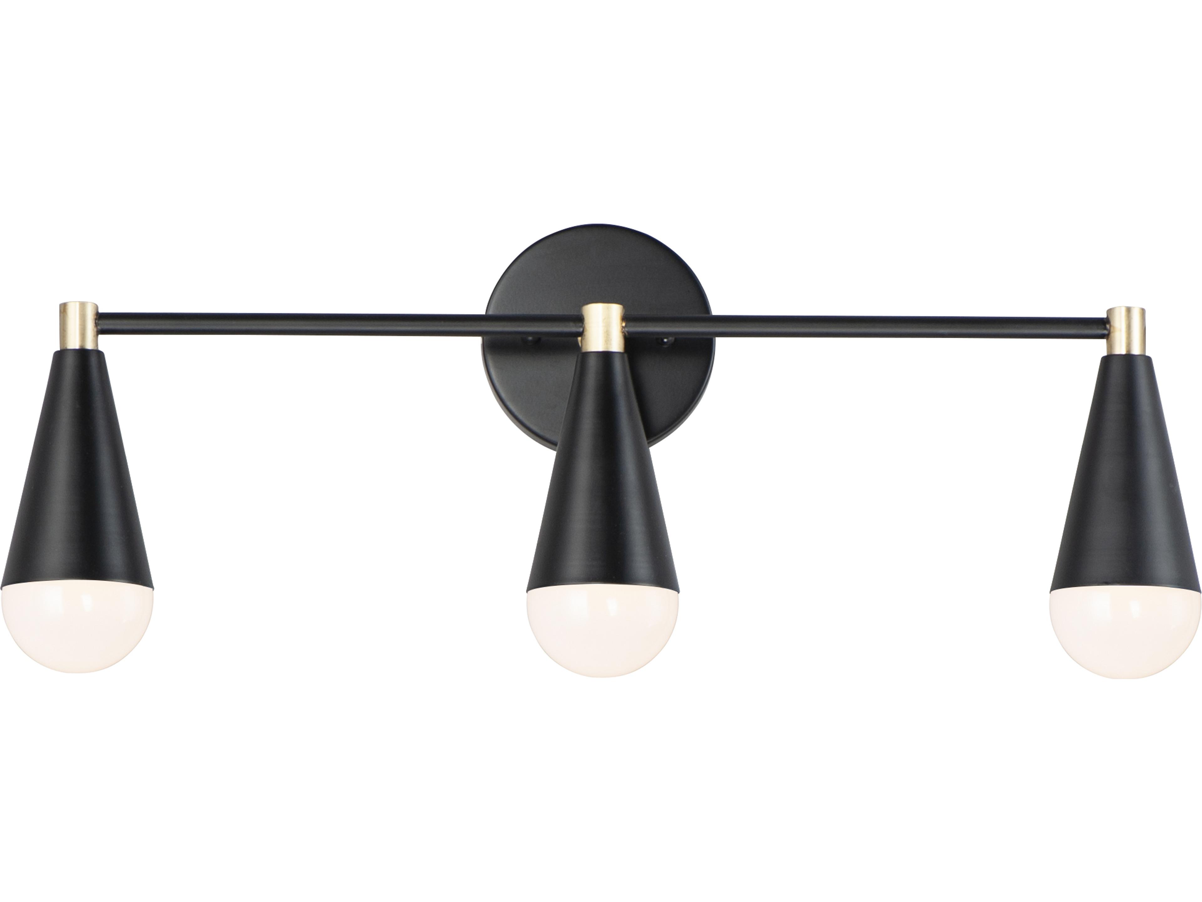 Lovell 3-Light Black Satin Brass Vanity Light