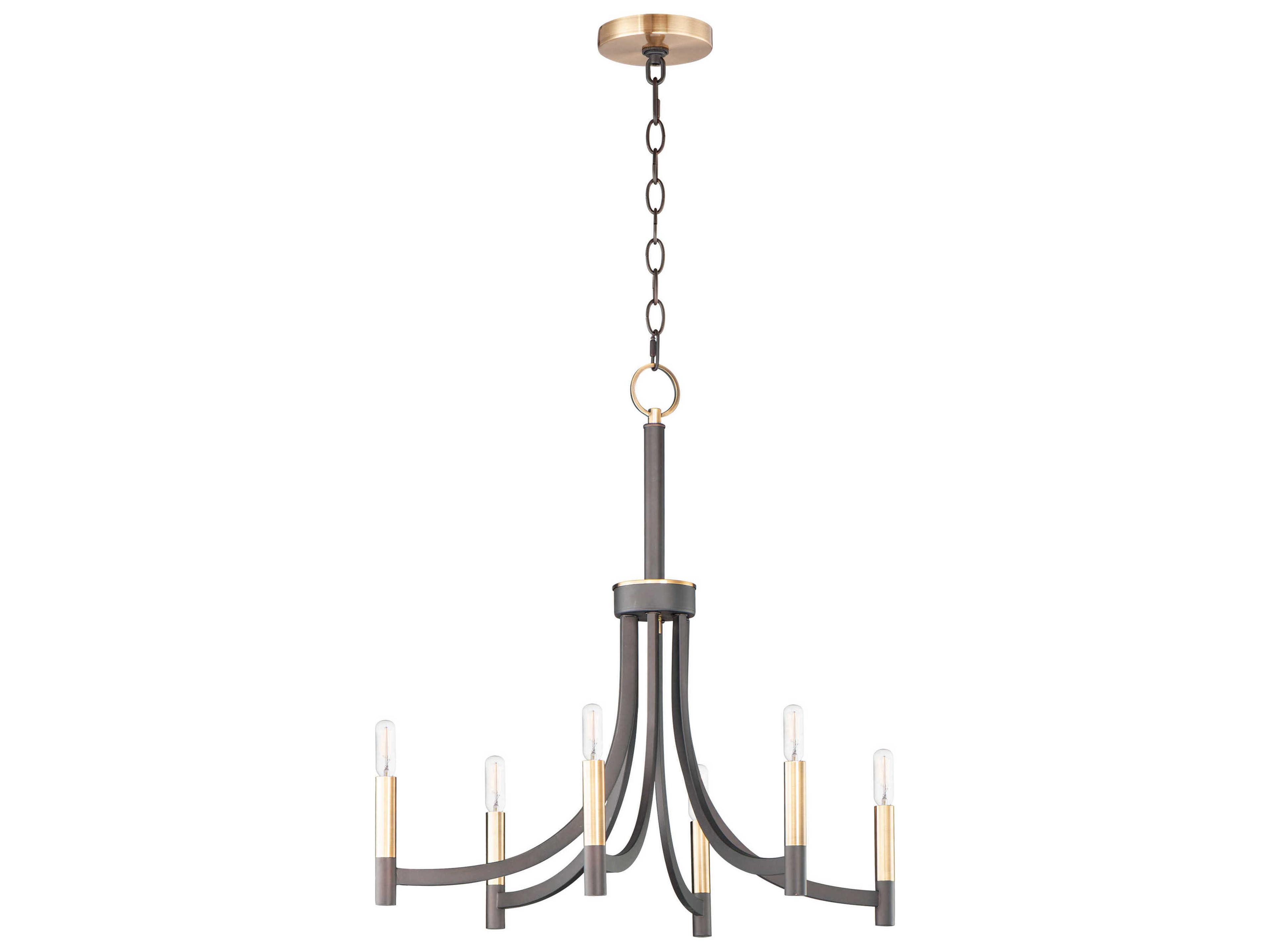 Lyndon 6-Light Bronze Antique Brass Candelabra Chandelier