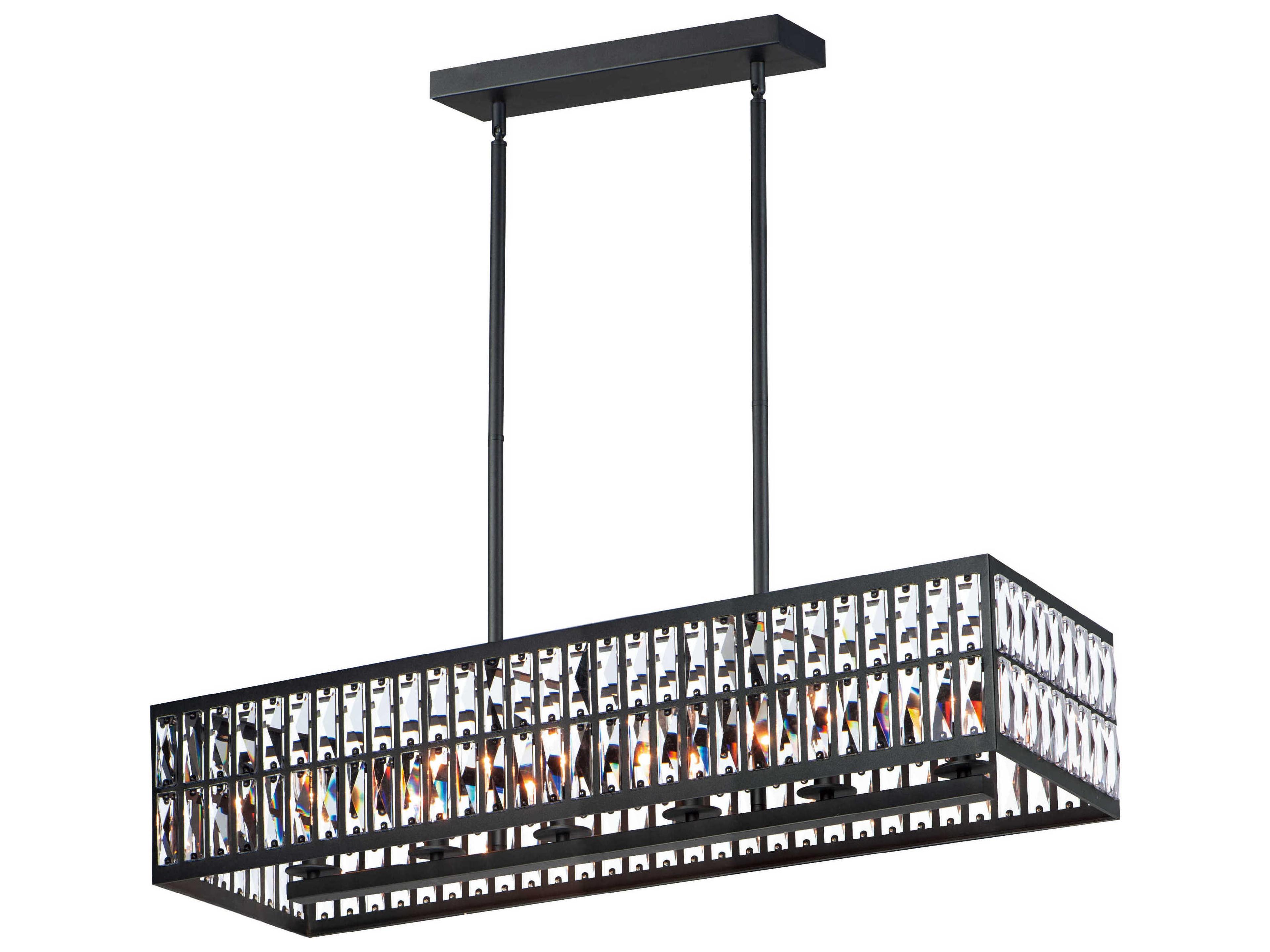 Madeline 6-Light Black Crystal Geometric Island Pendant