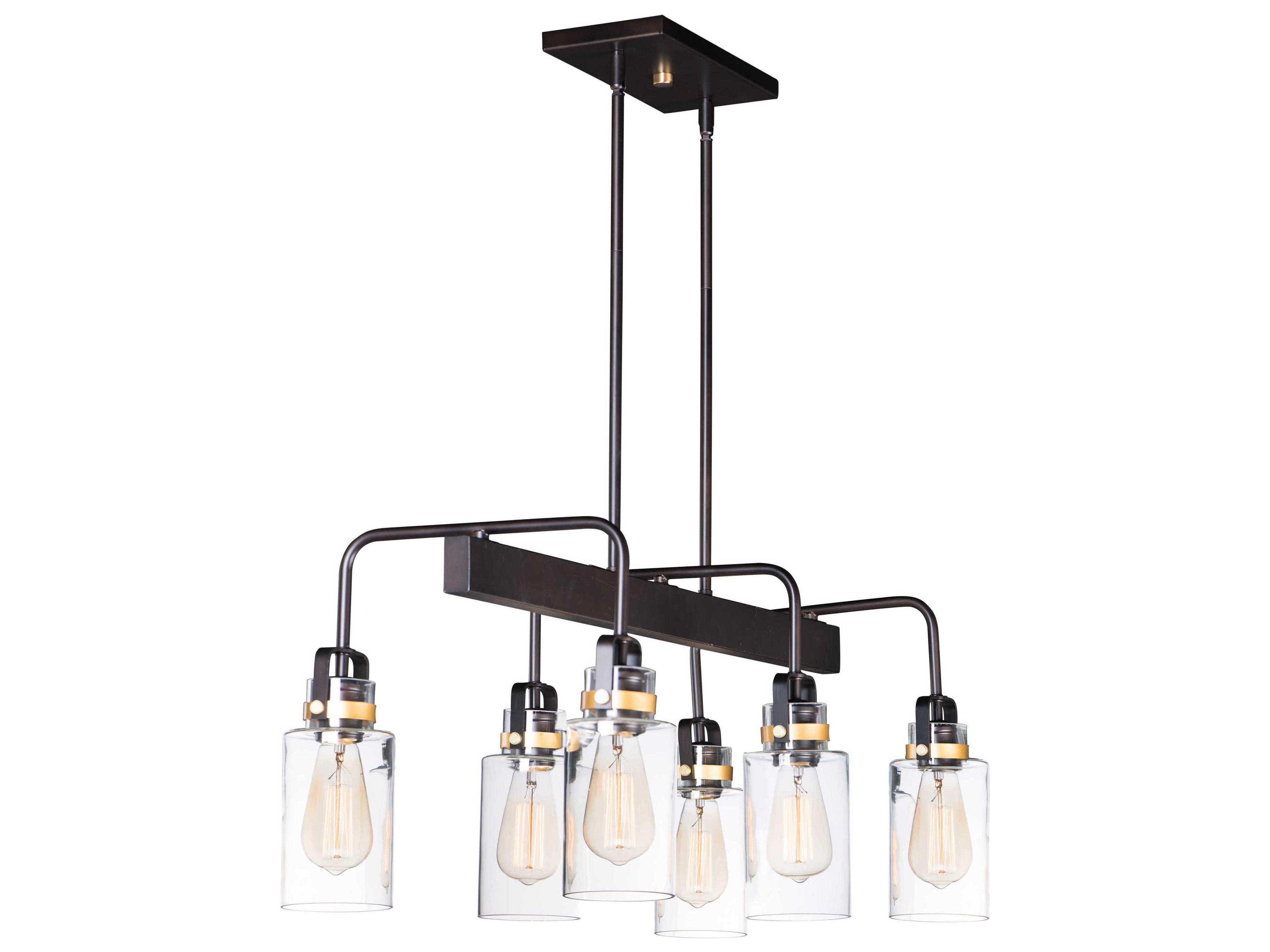 Magnolia 6-Light Bronze Gold Glass Bell Island Pendant