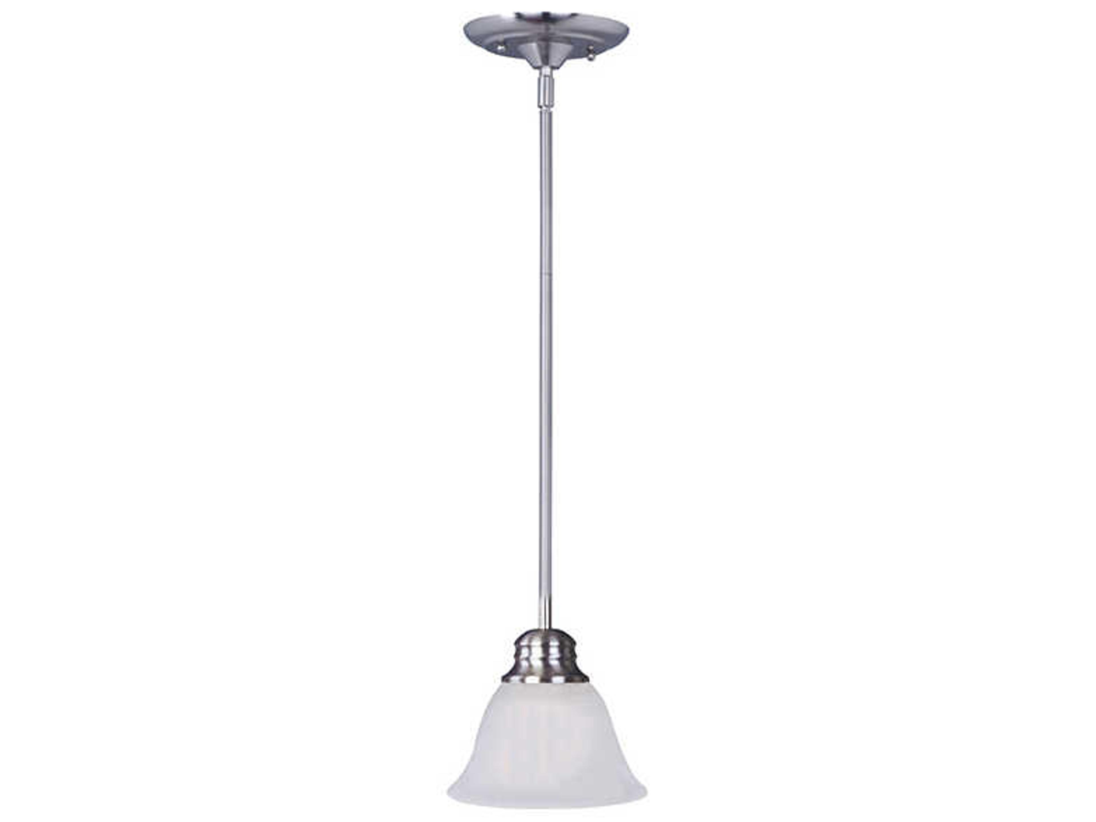 Malaga 1-Light Satin Nickel Glass Bell Mini Pendant