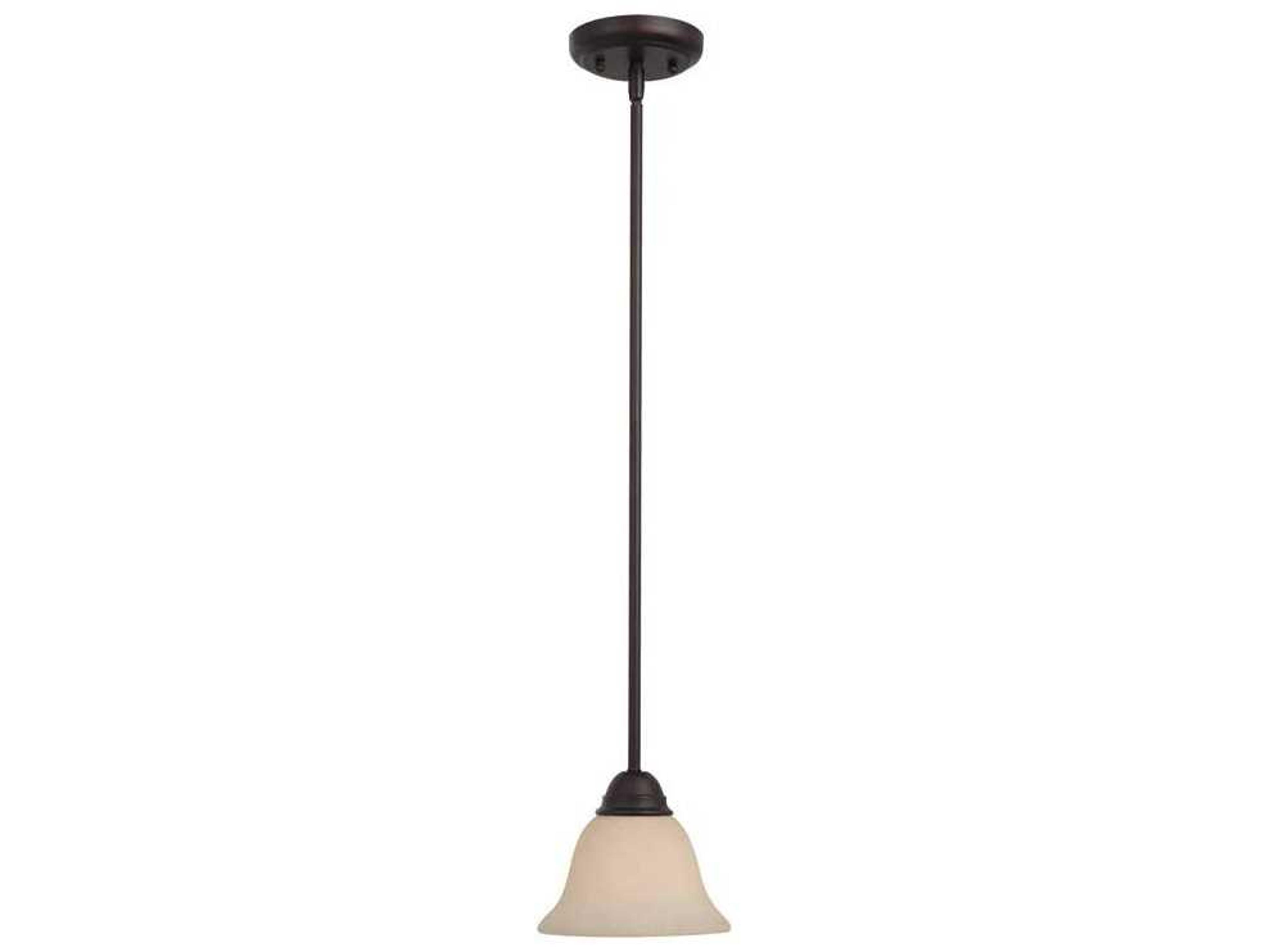 Manor 1-Light Mini Pendant in Oil Rubbed Bronze with Frosted Ivory Glass