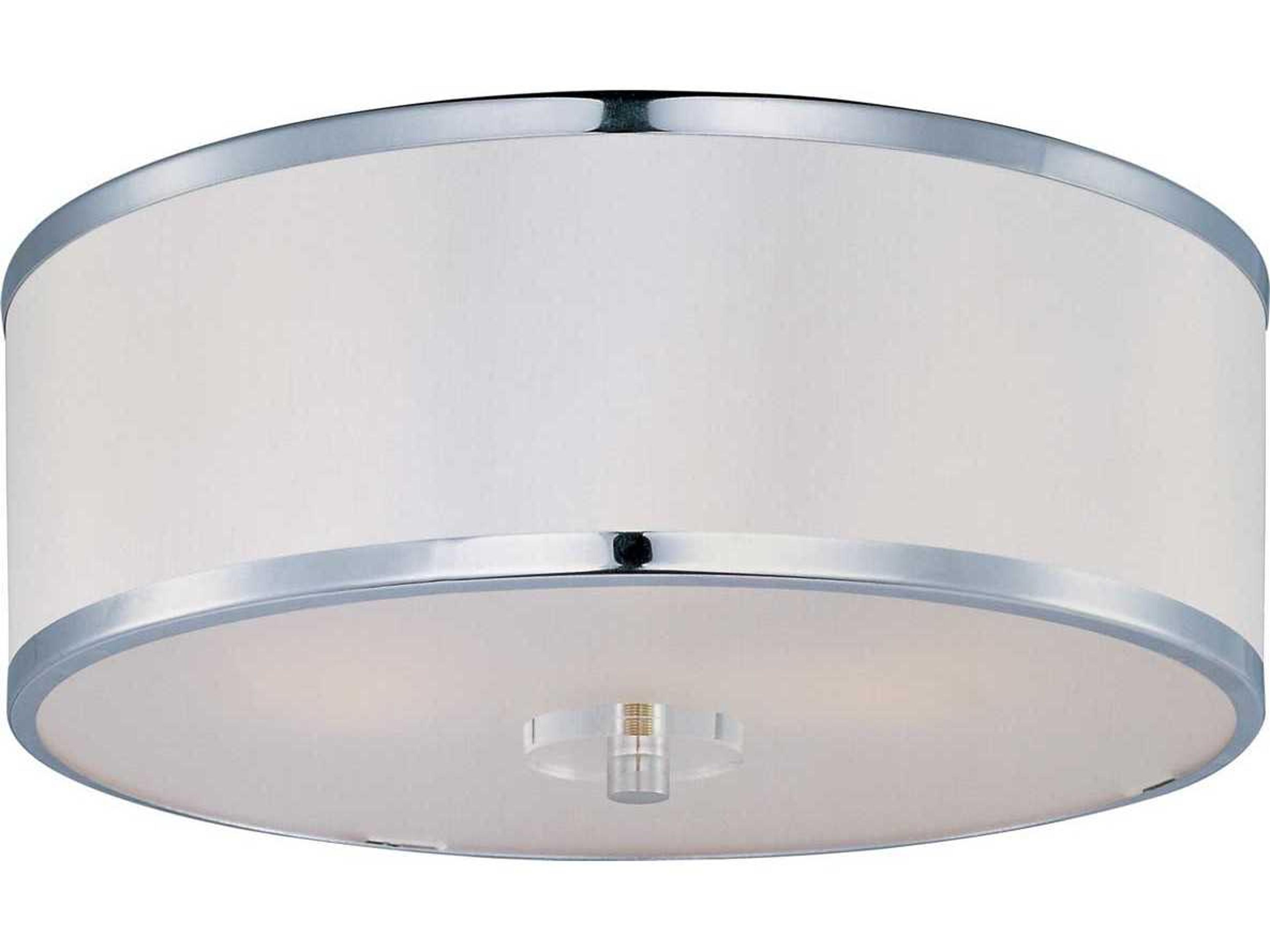 Metro 3-Light Polished Chrome Crystal Glass Drum Flush Mount