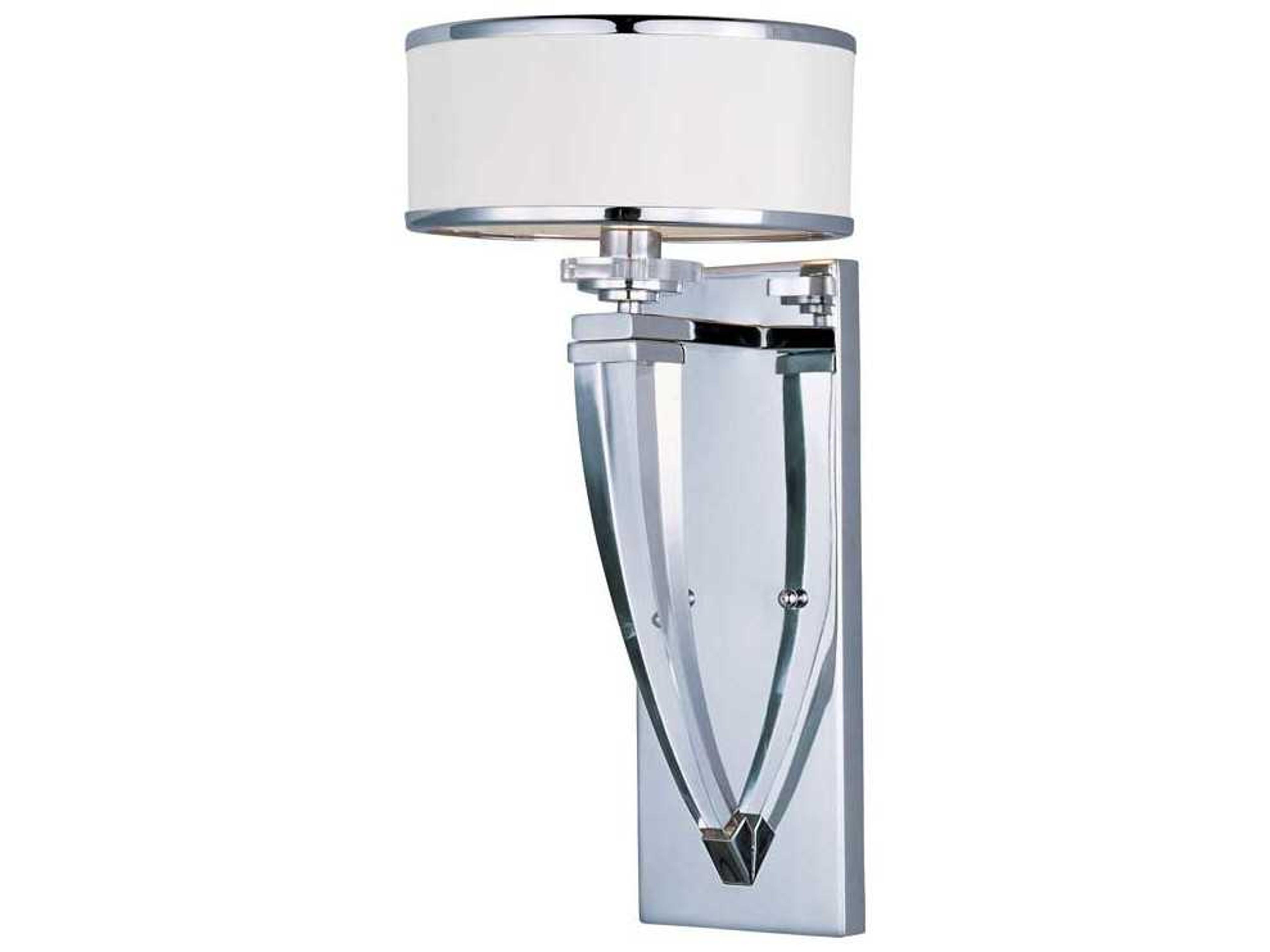 Metro 1-Light Polished Chrome Crystal Glass Wall Sconce
