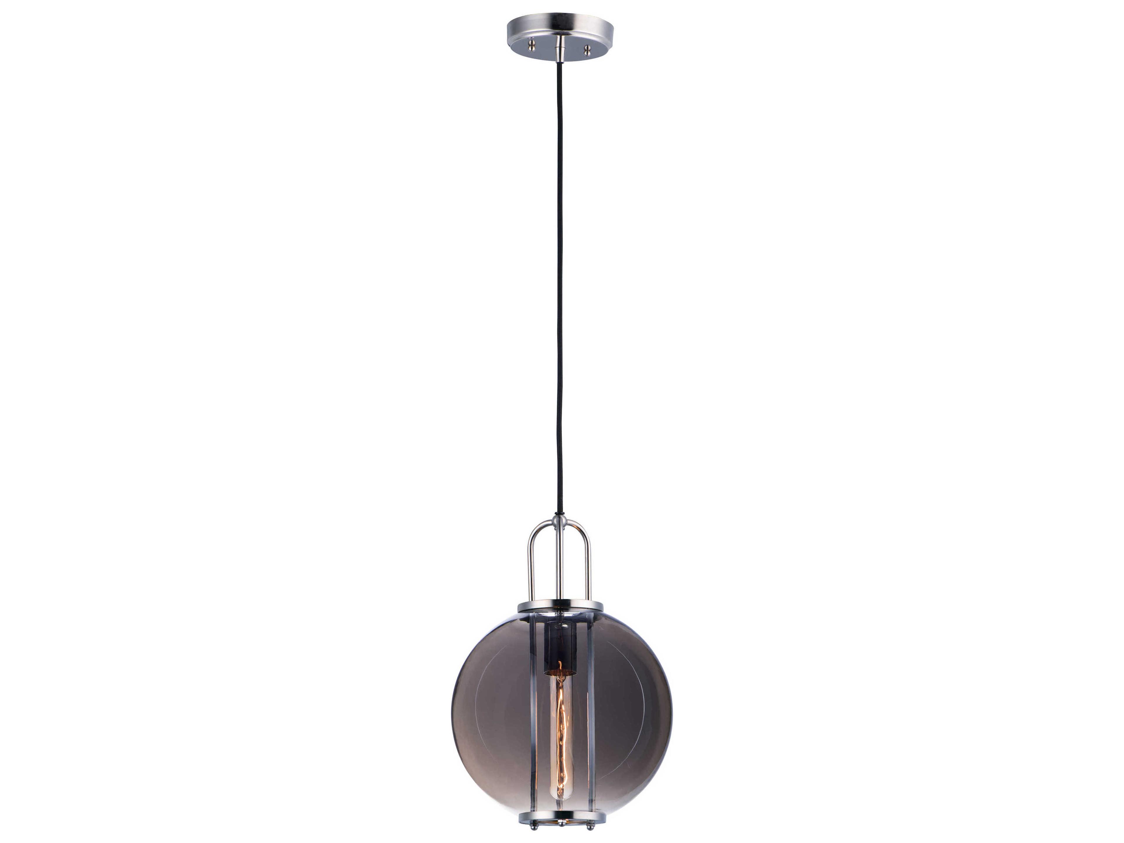 Minaret 1-Light Polished Nickel Glass Globe Round Mini Pendant
