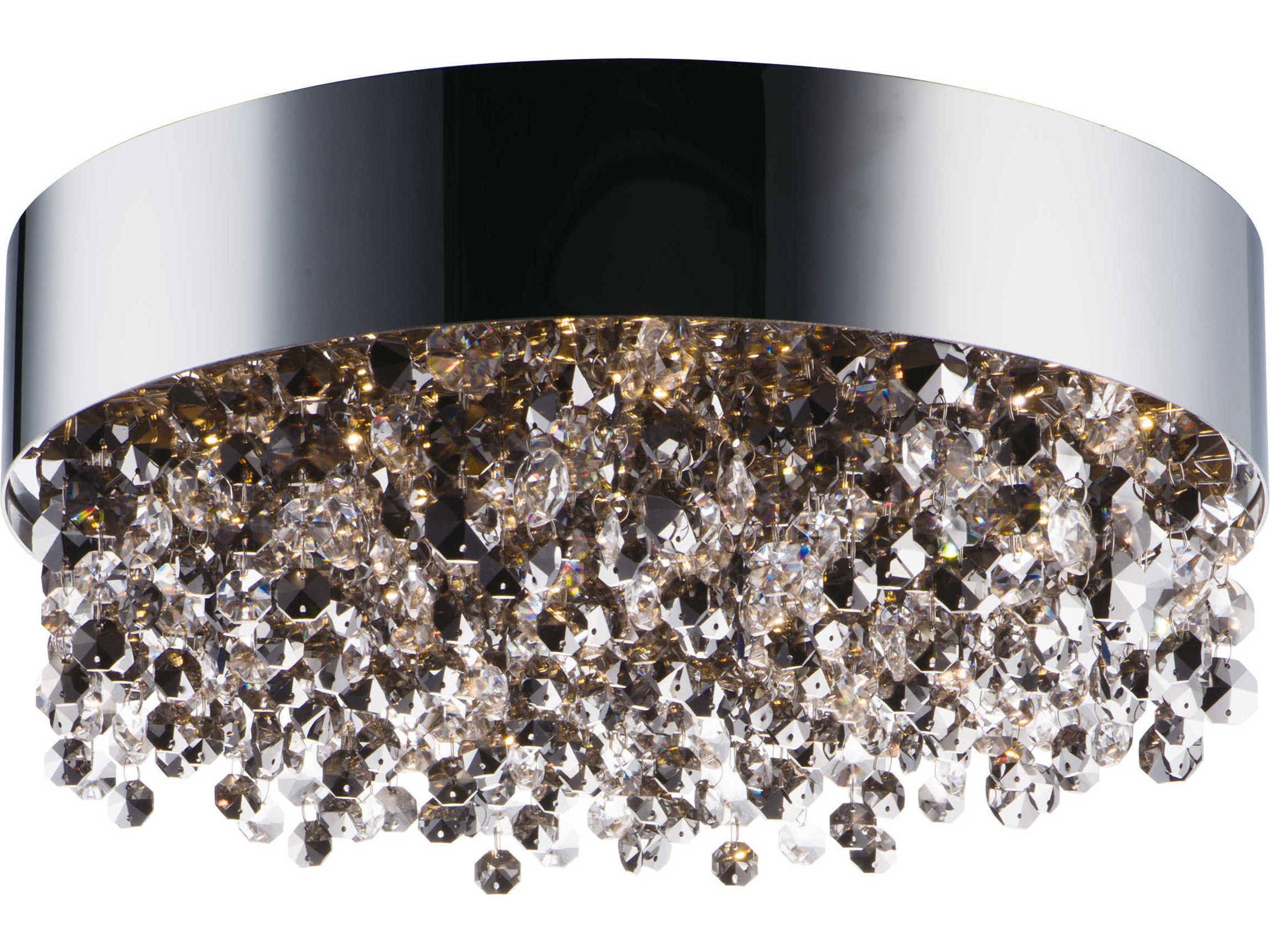 Mystic 11-Light Polished Chrome Crystal LED Drum Flush Mount