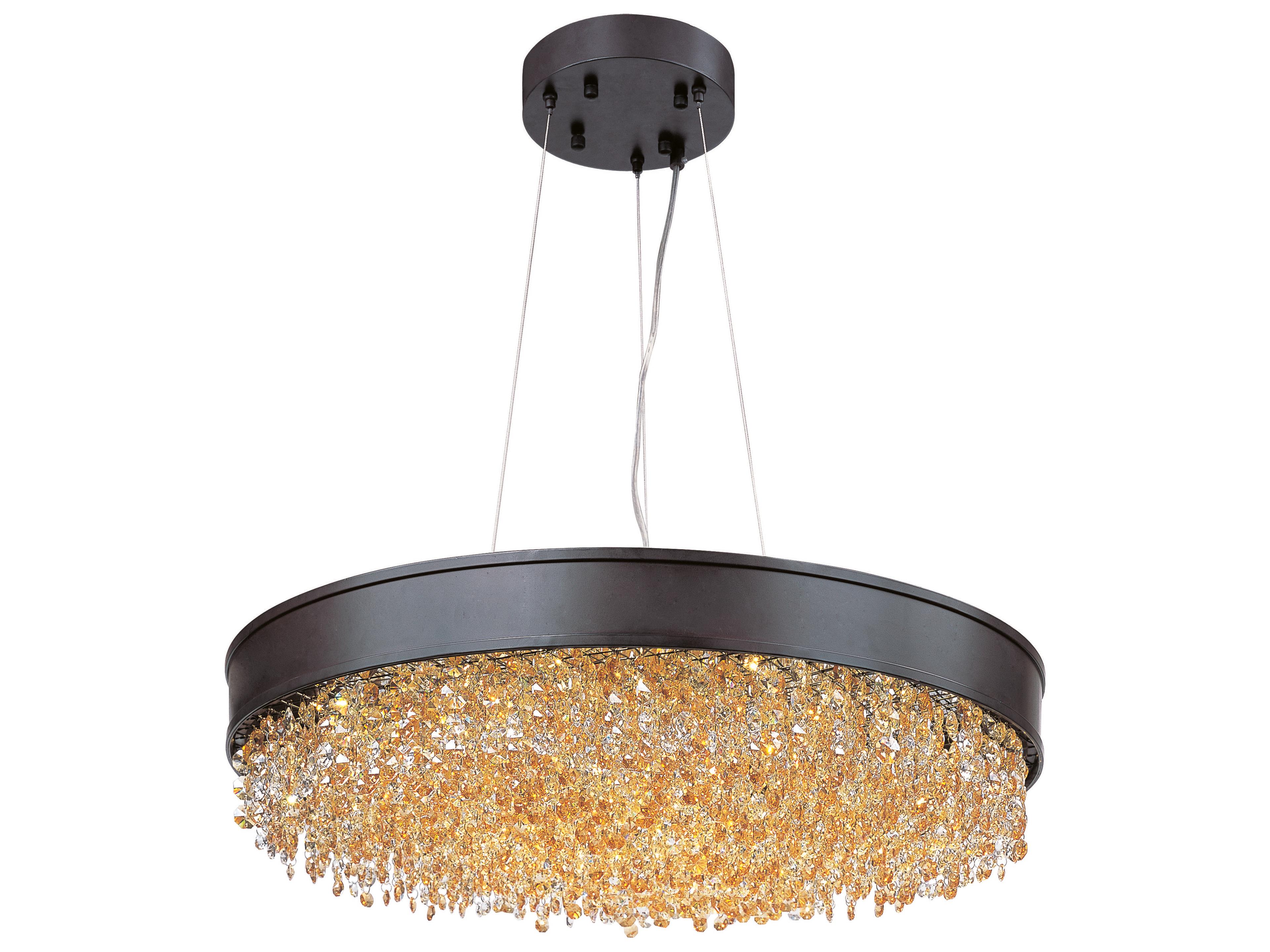 Mystic 1-Light Bronze Crystal Drum Pendant