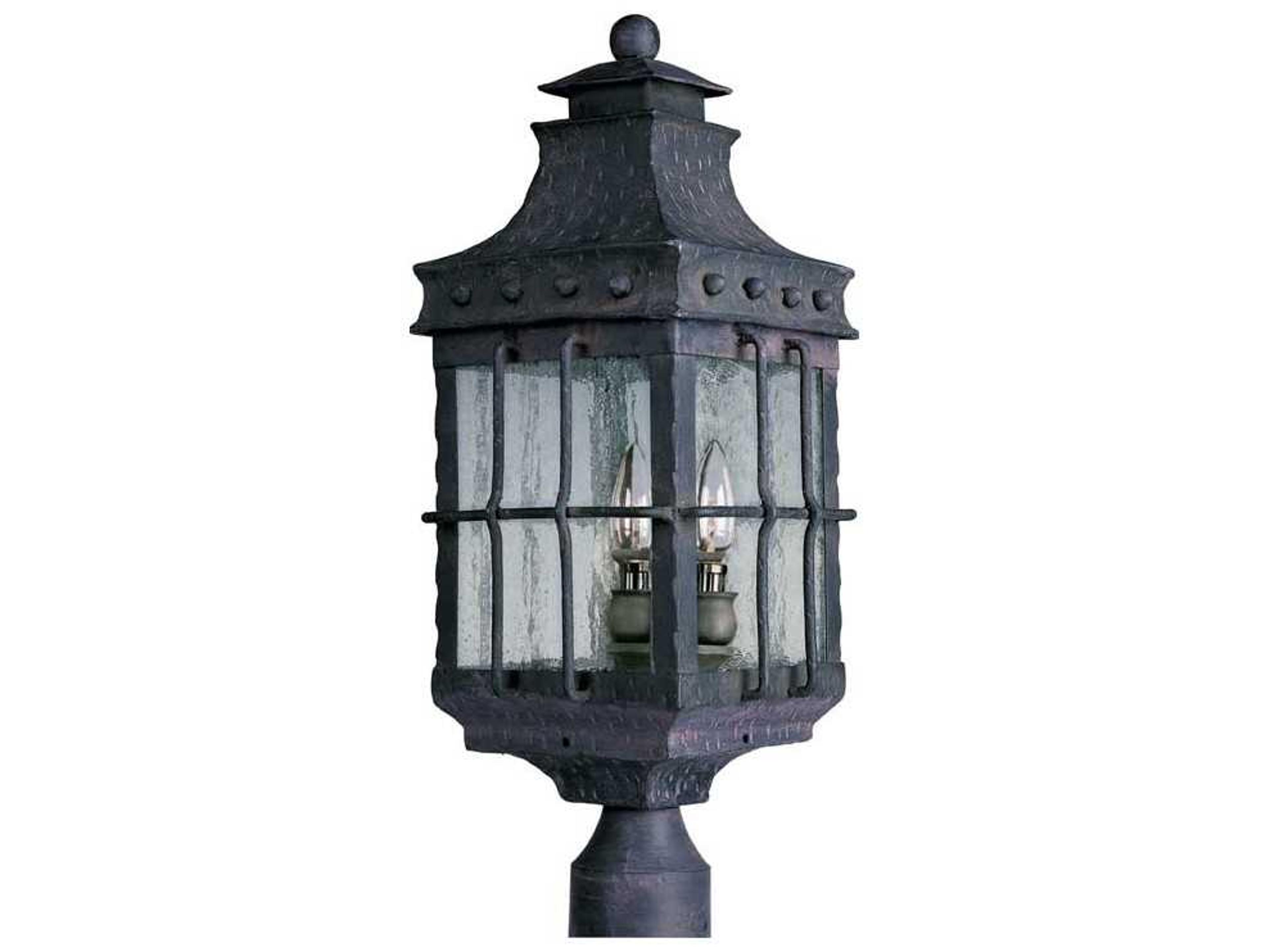 Nantucket & Seedy Glass Incandescent 3 - Light Outdoor Post Light