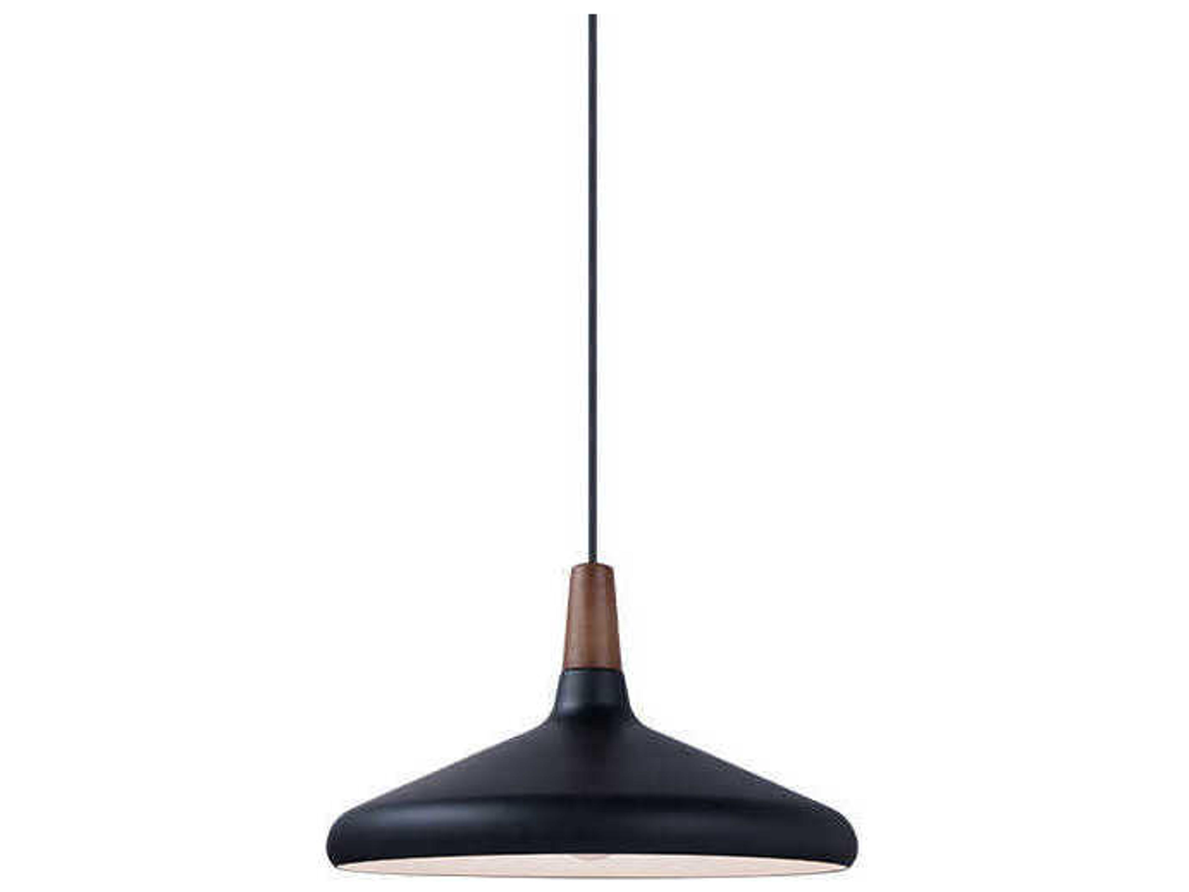 Nordic 1-Light Walnut Black Pendant