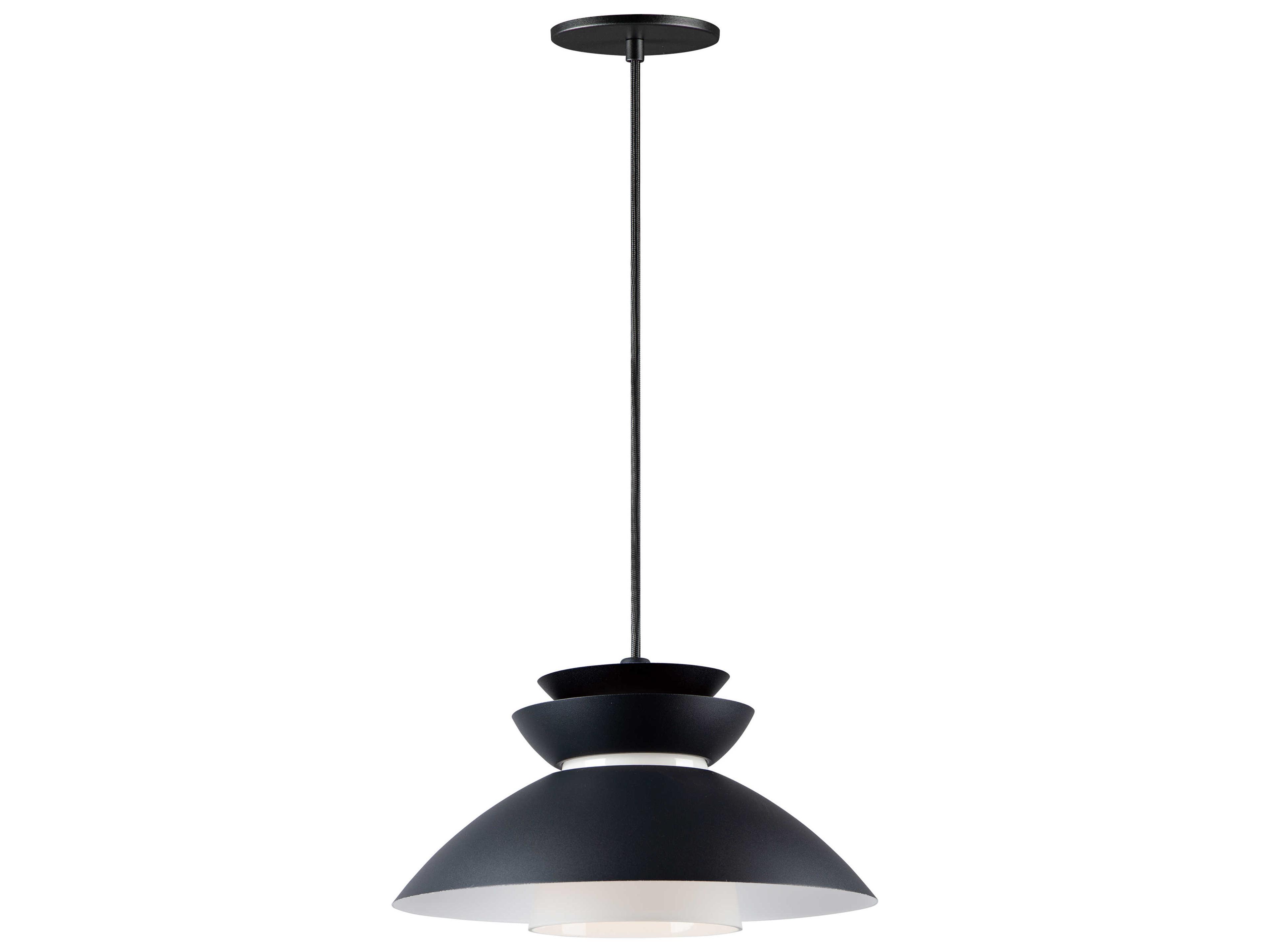 Nordic 1-Light Black Glass Bowl Pendant