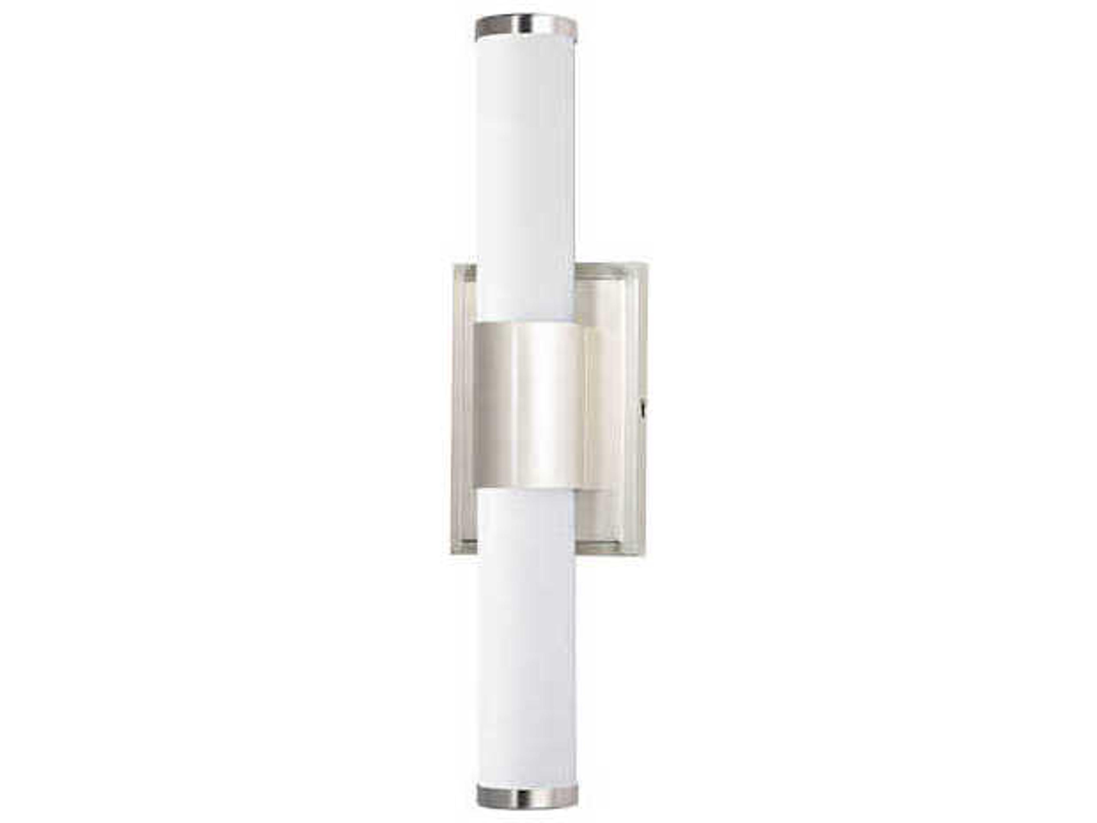 Optic 1-Light Satin Nickel White Glass LED Vanity Light