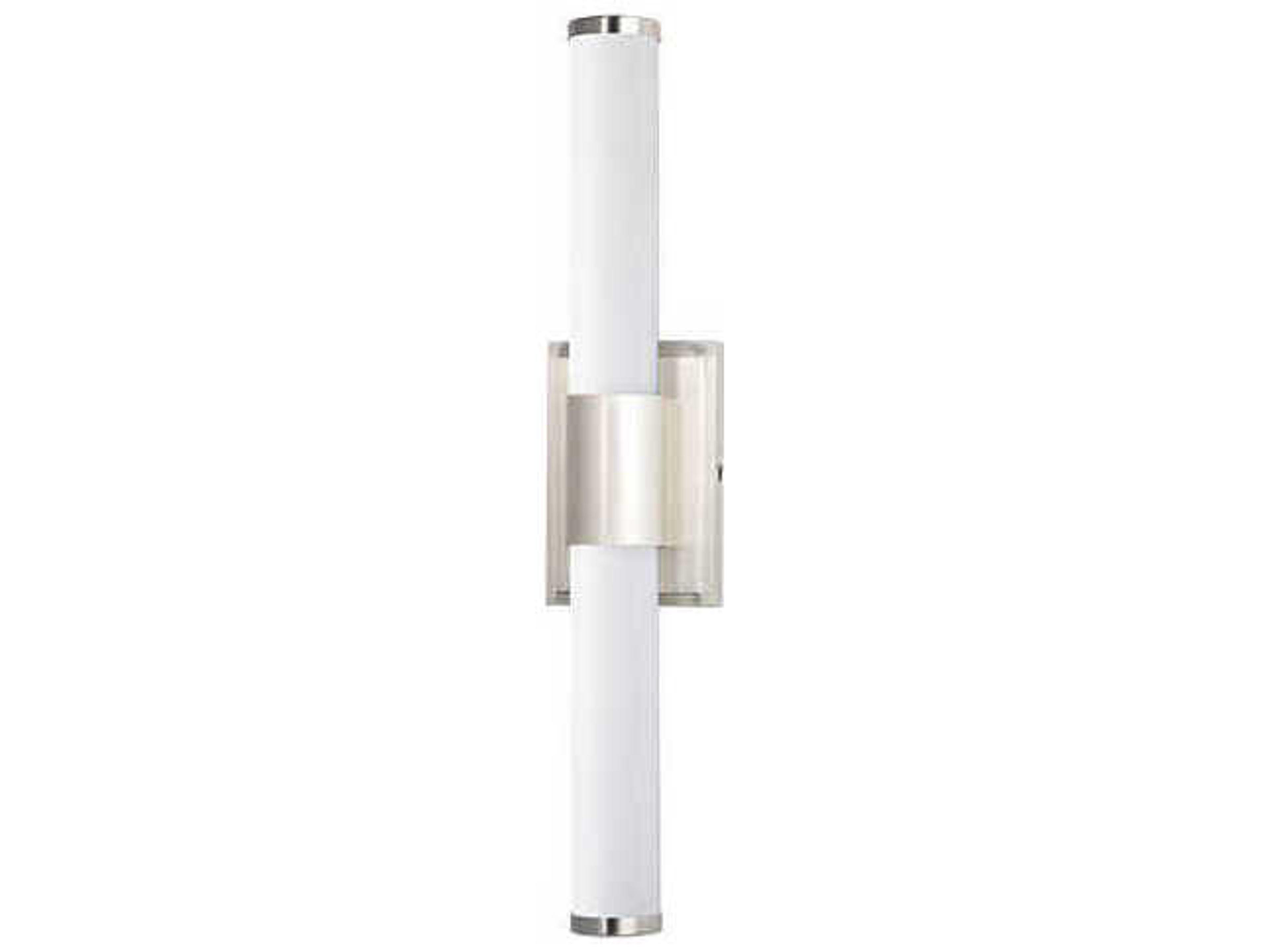 Optic 1-Light Satin Nickel White Glass LED Vanity Light