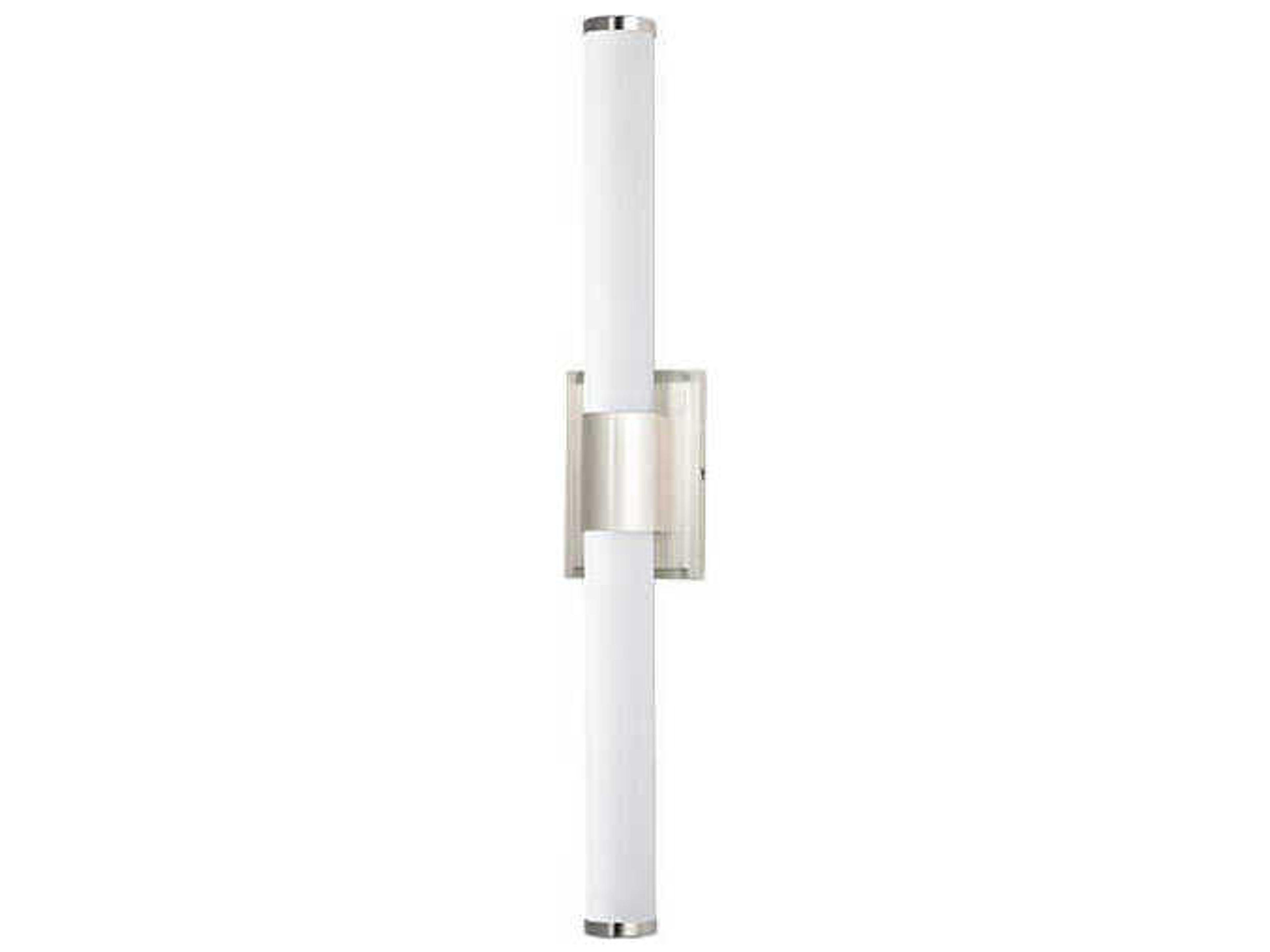 Optic 1-Light Satin Nickel White Glass LED Vanity Light