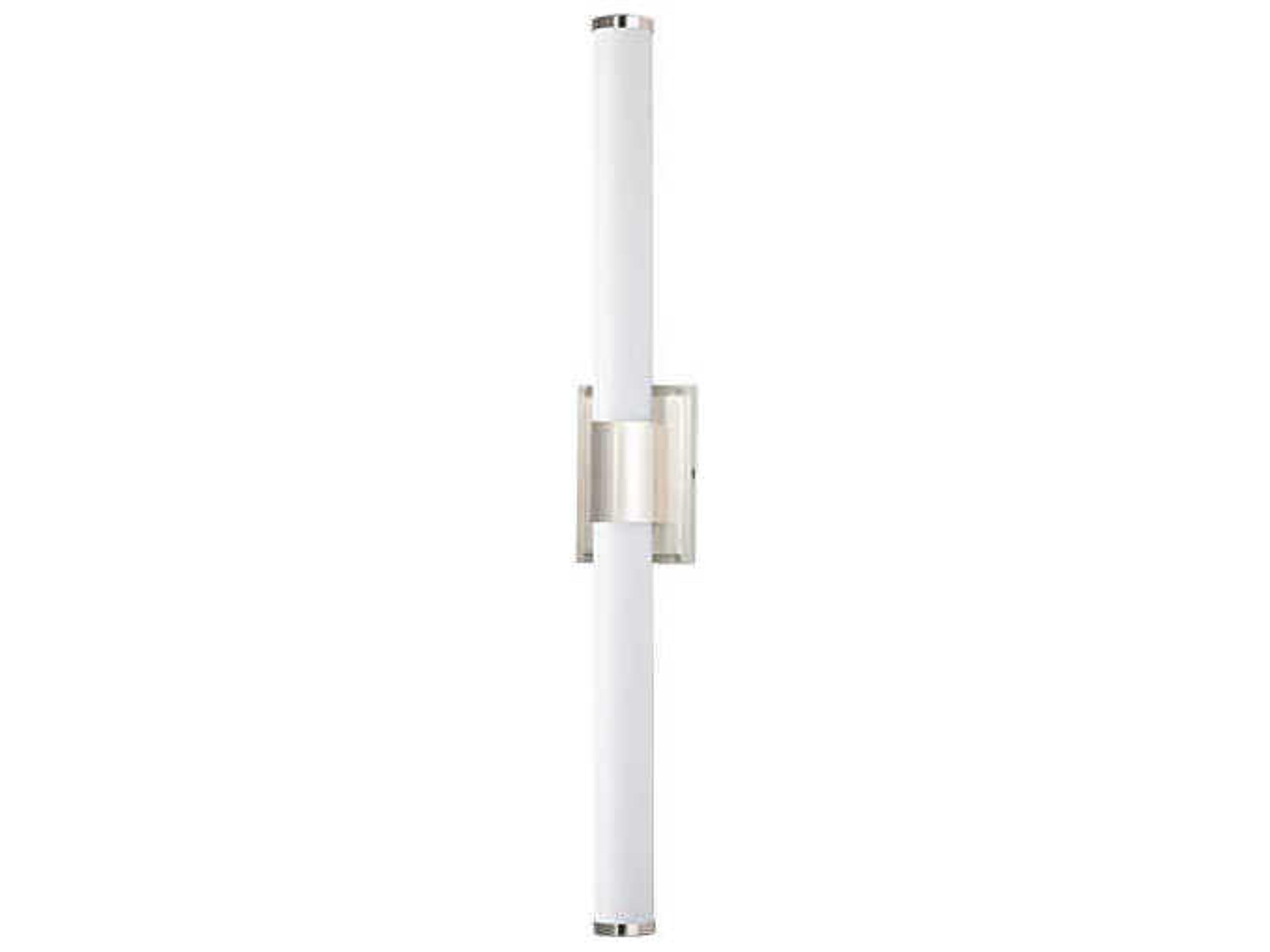 Optic 1-Light Satin Nickel White Glass LED Vanity Light