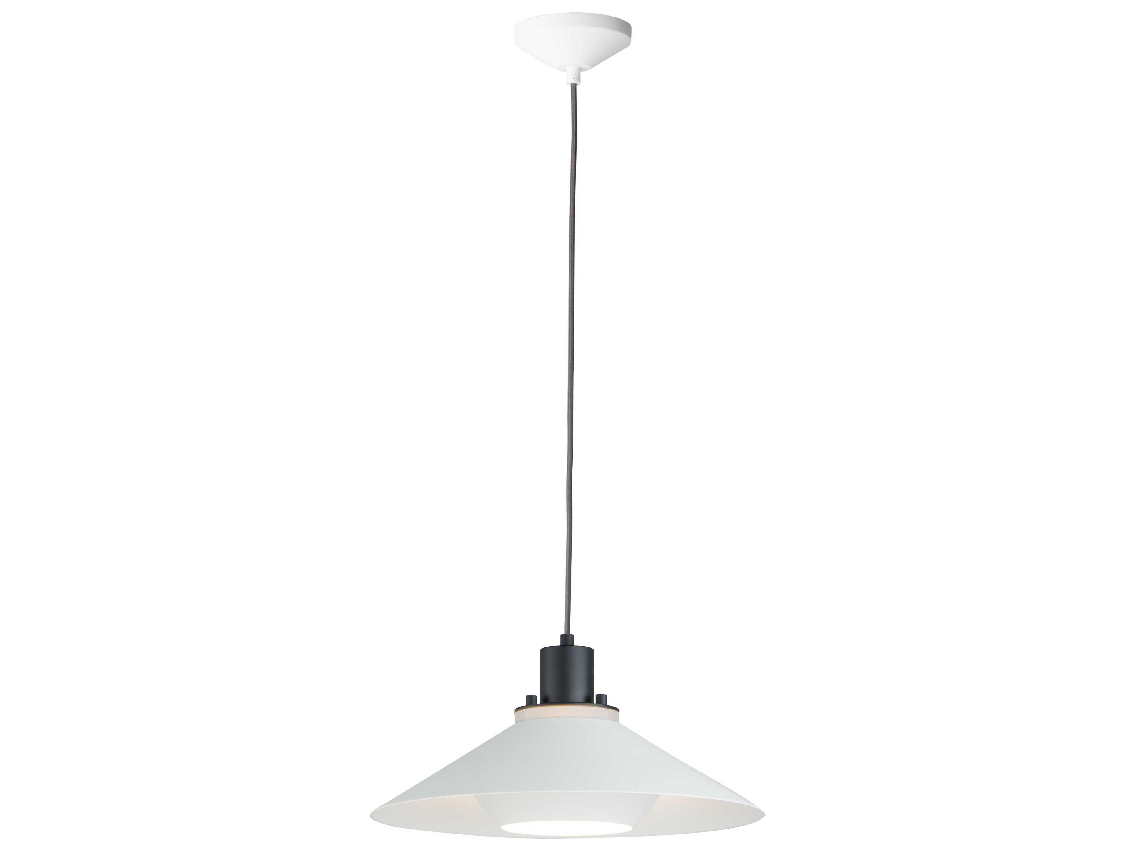 Oslo 1-Light Black White Bowl Pendant