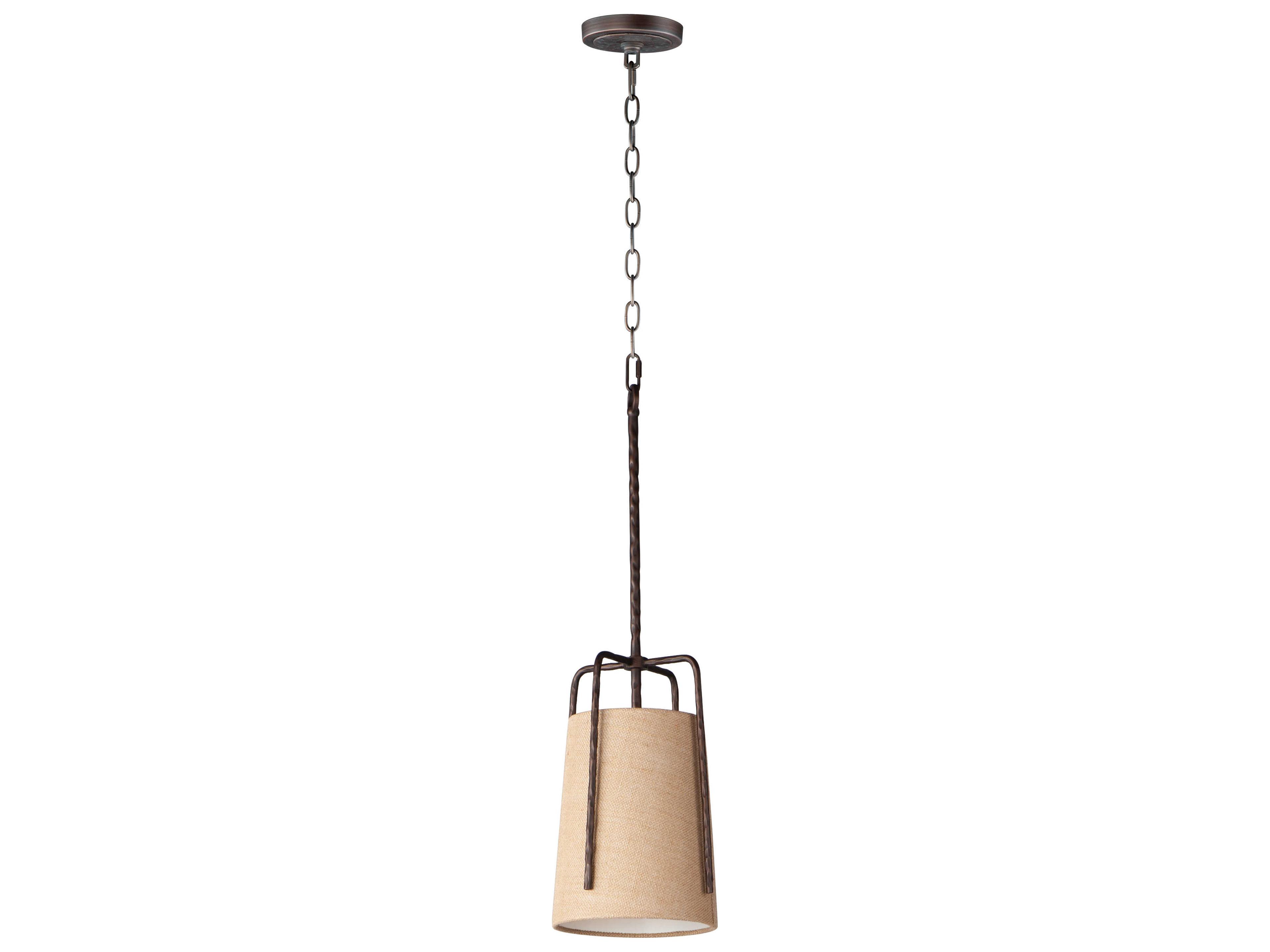 Pitchfork 1-Light Oil Rubbed Bronze Bell Mini Pendant