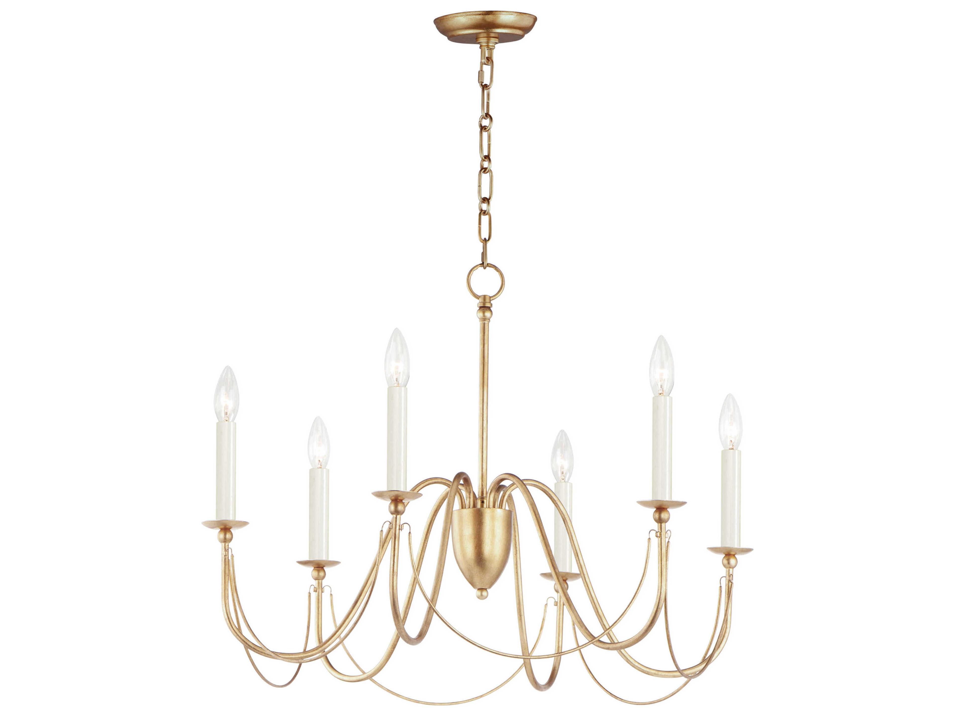 Plumette 6-Light Gold Leaf Candelabra Chandelier