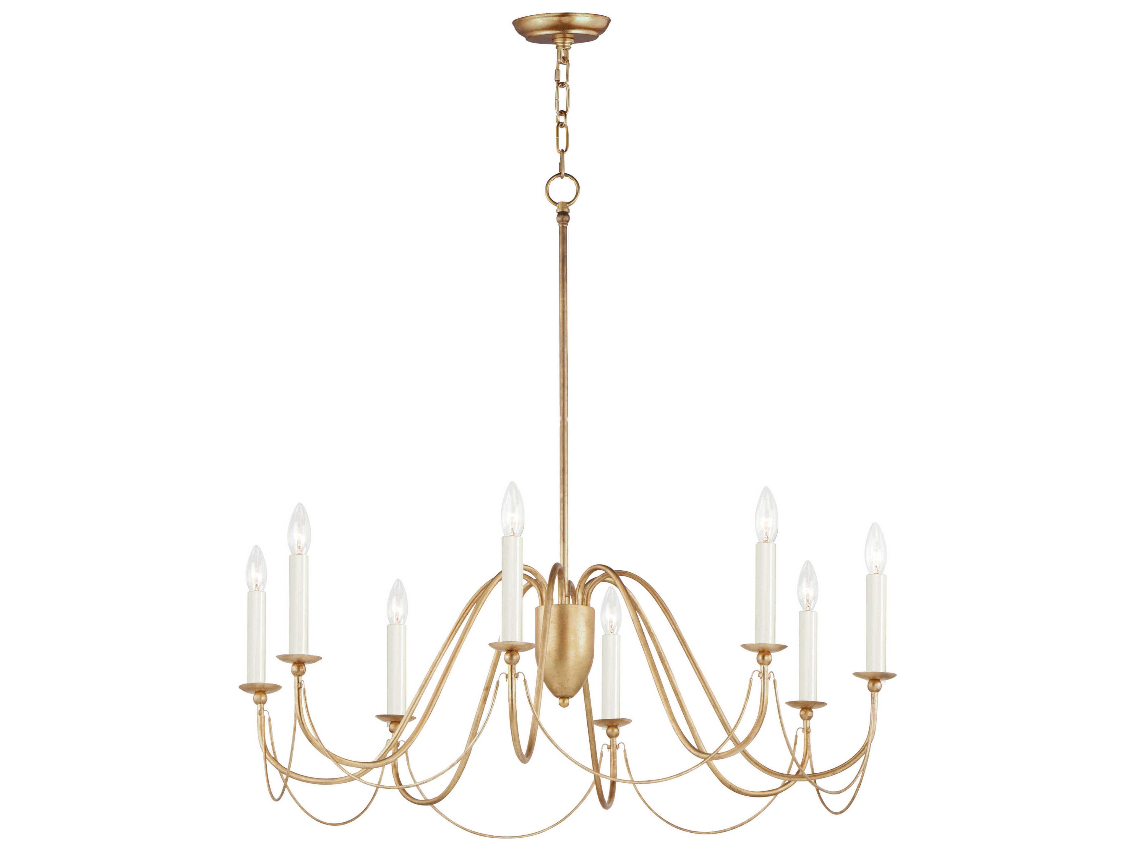 Plumette 8-Light Gold Leaf Candelabra Chandelier