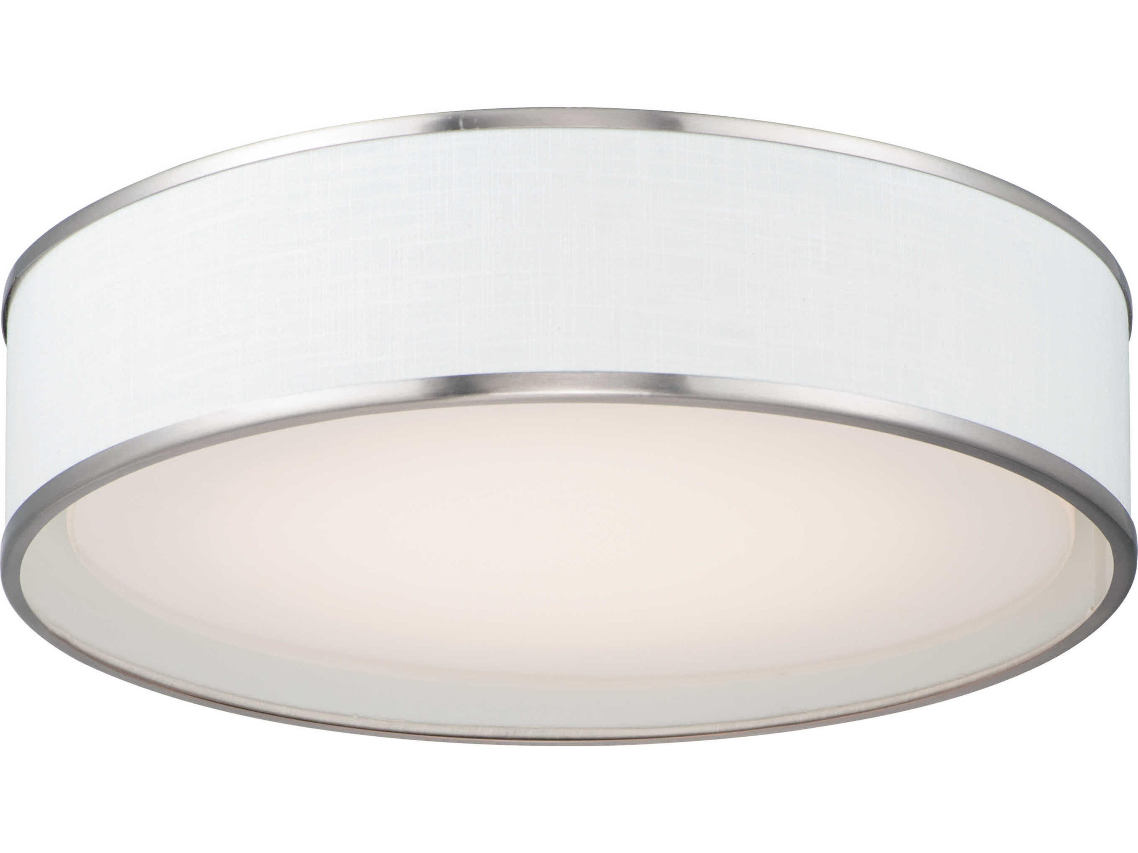 Prime 3-Light Satin Nickel LED Drum Flush Mount
