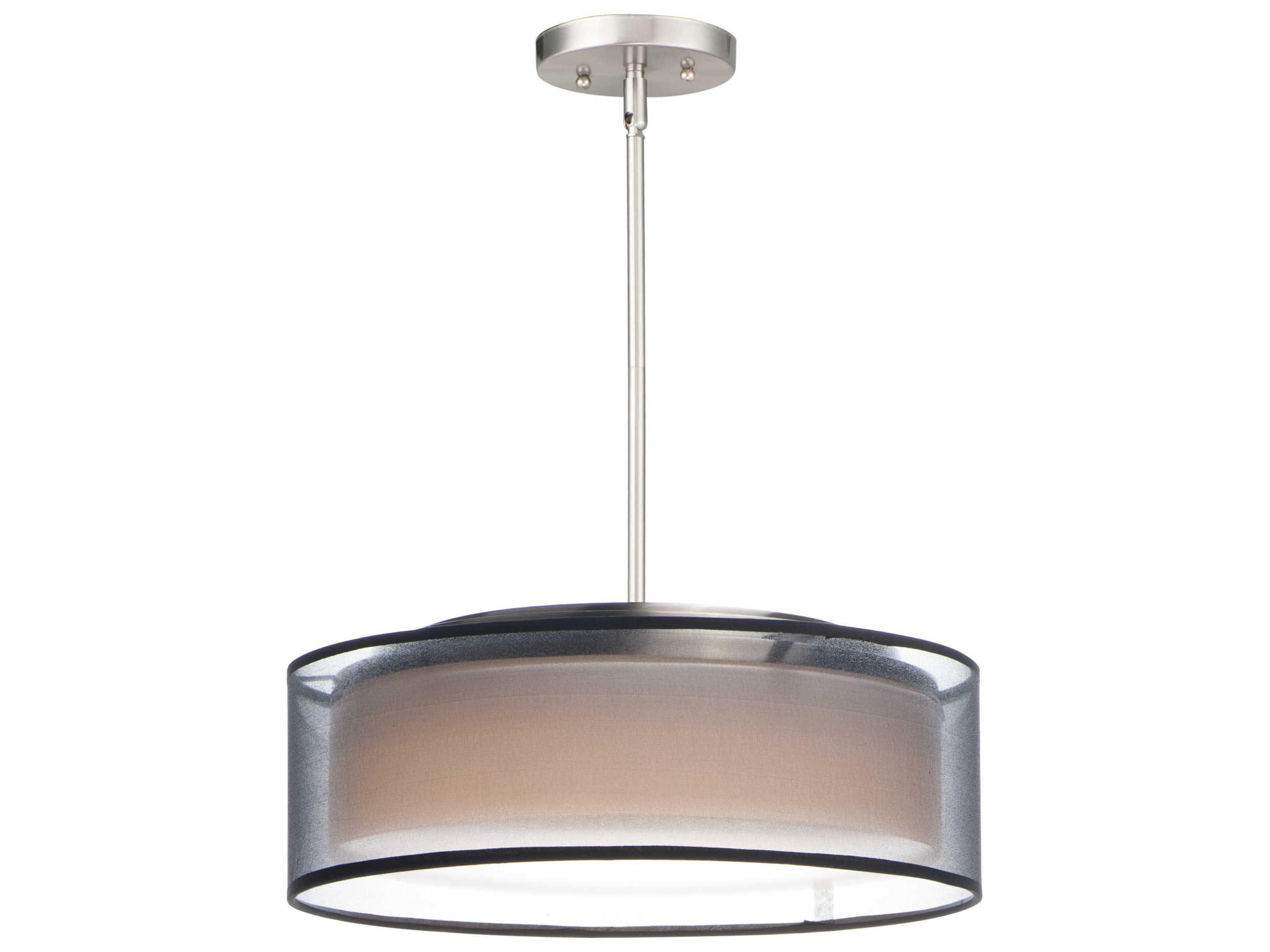 Prime 3-Light Satin Nickel LED Drum Pendant