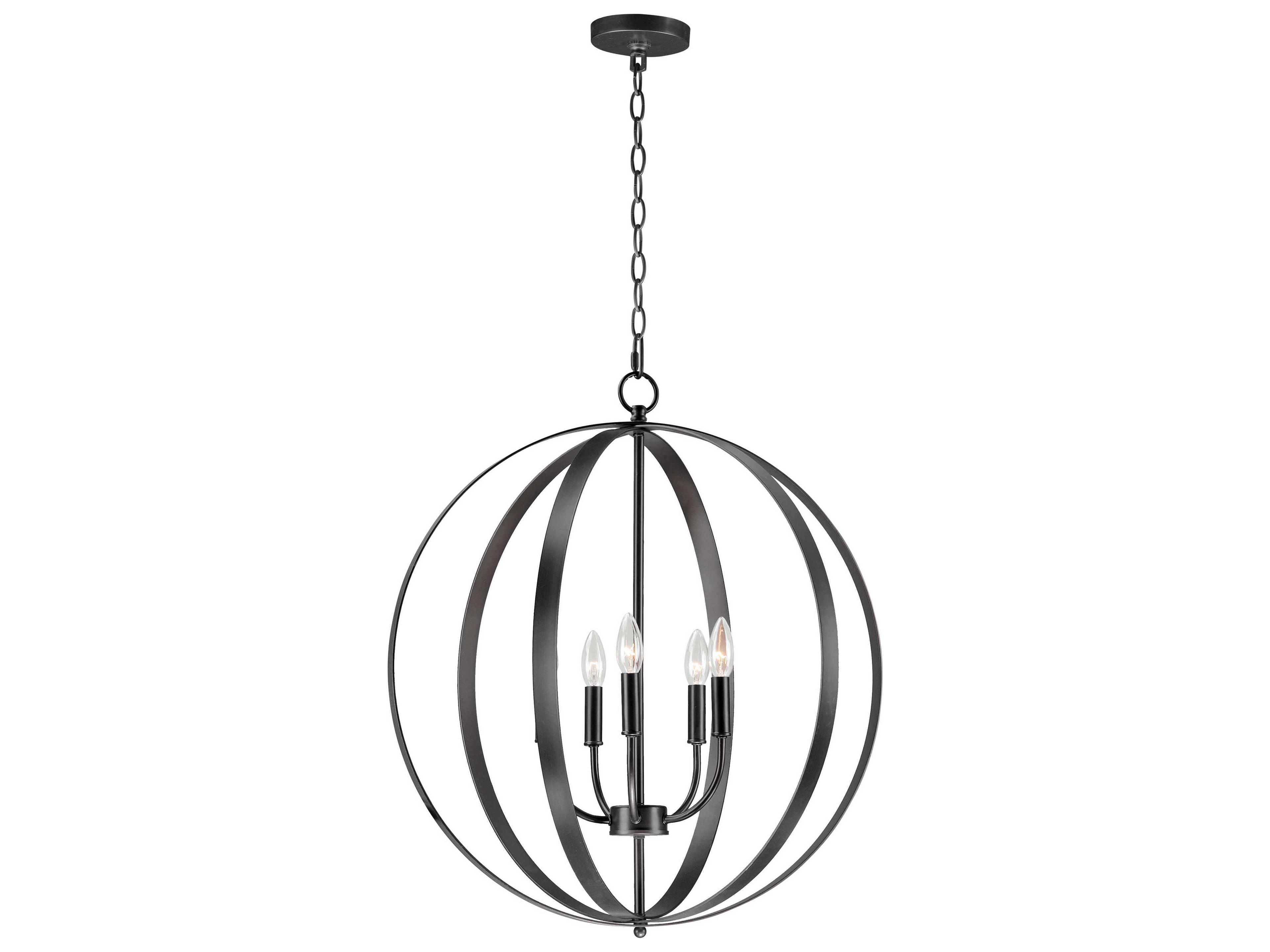 Provident 5-Light Black Candelabra Globe Chandelier