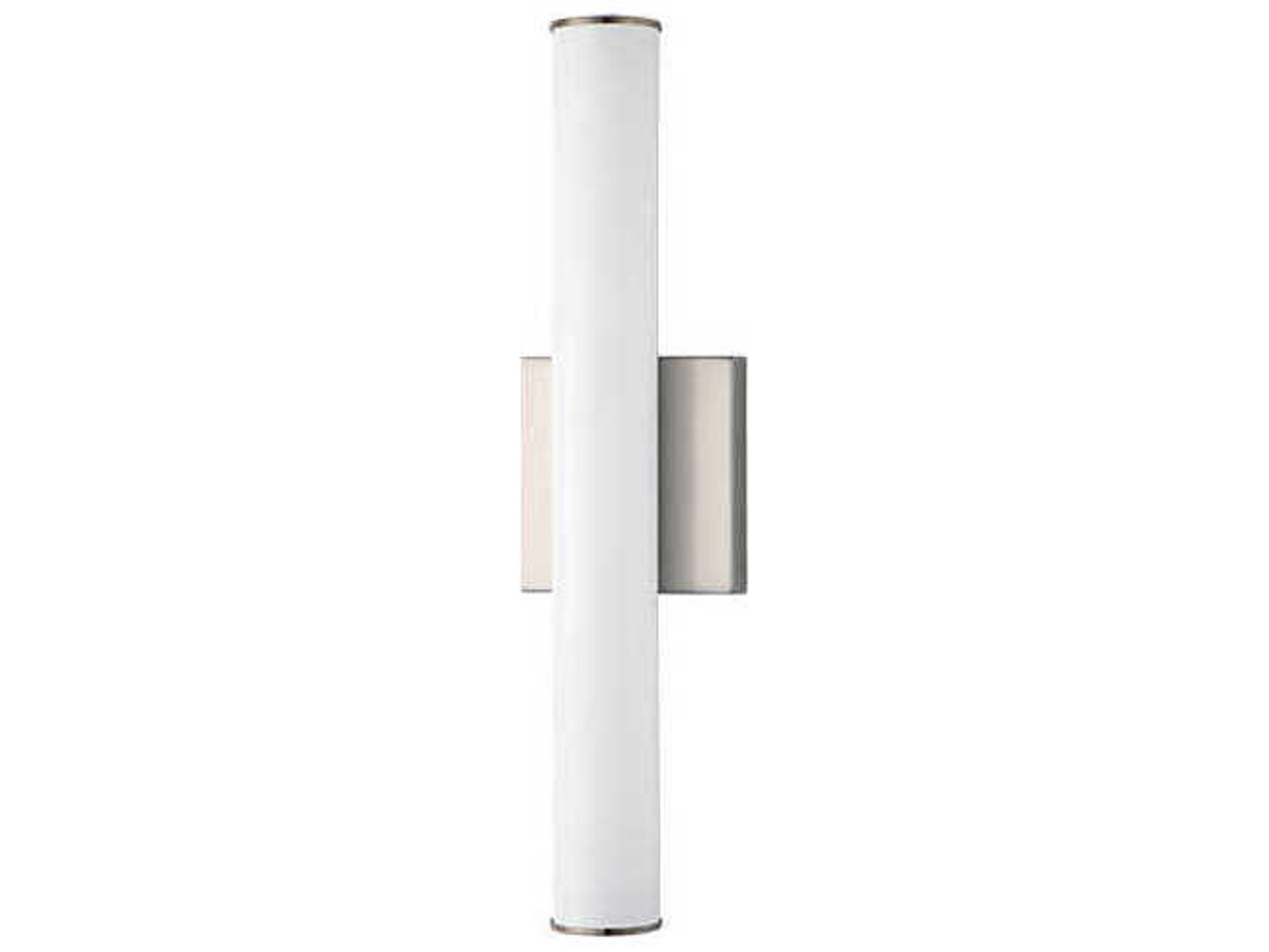 Rail 1-Light Satin Nickel White LED Vanity Light