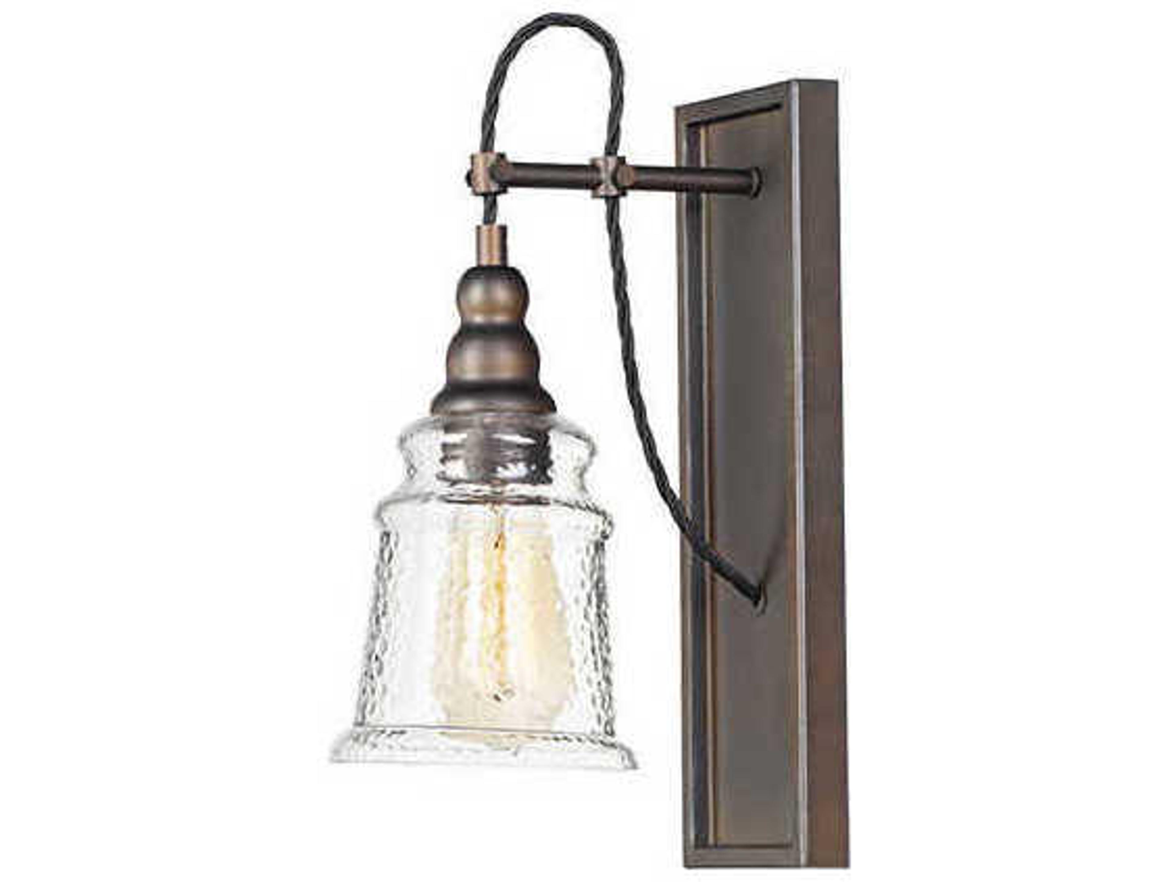 Revival 1-Light Oil Rubbed Bronze Glass Wall Sconce