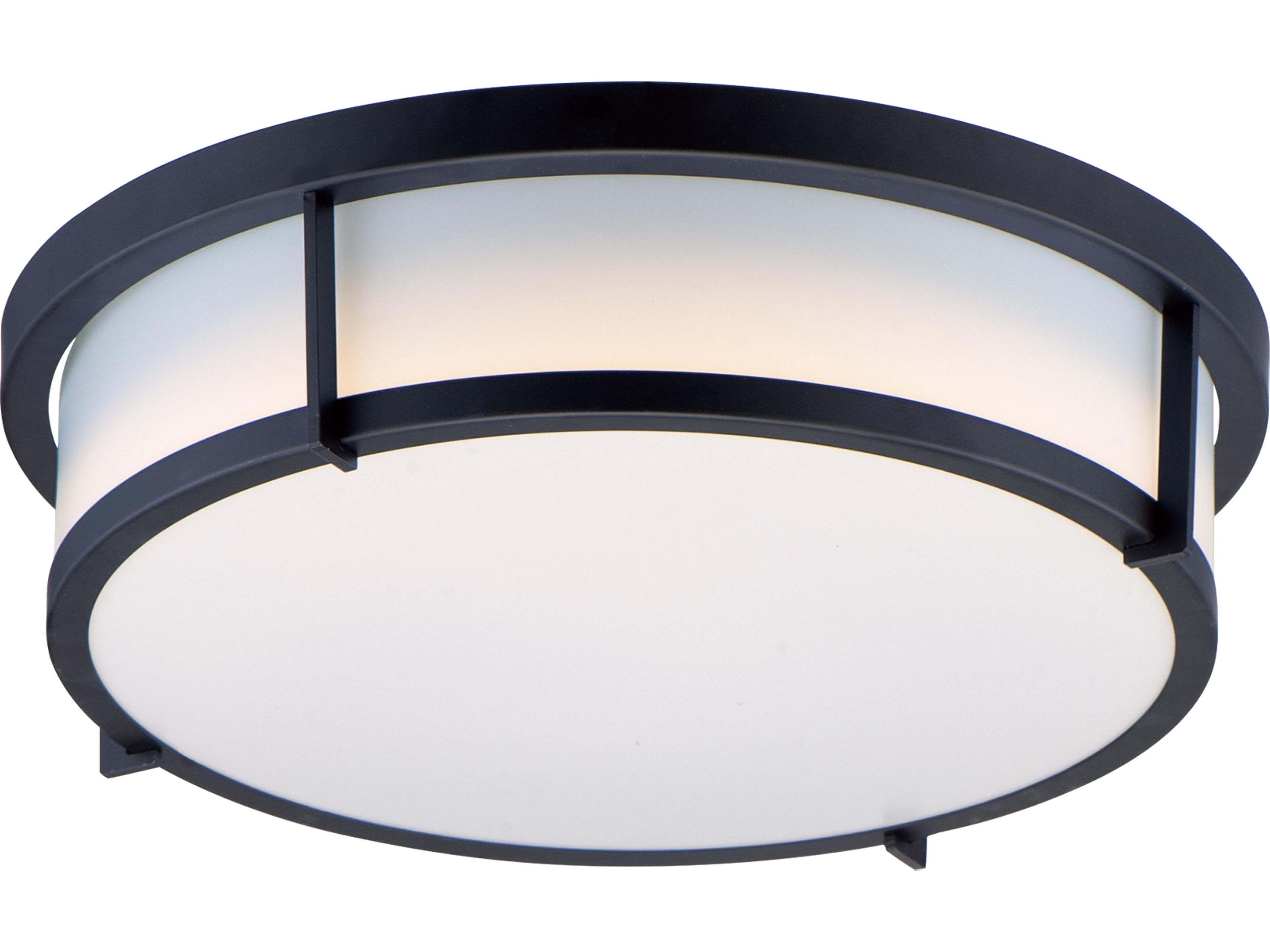 Rogue 2-Light Black Drum Flush Mount