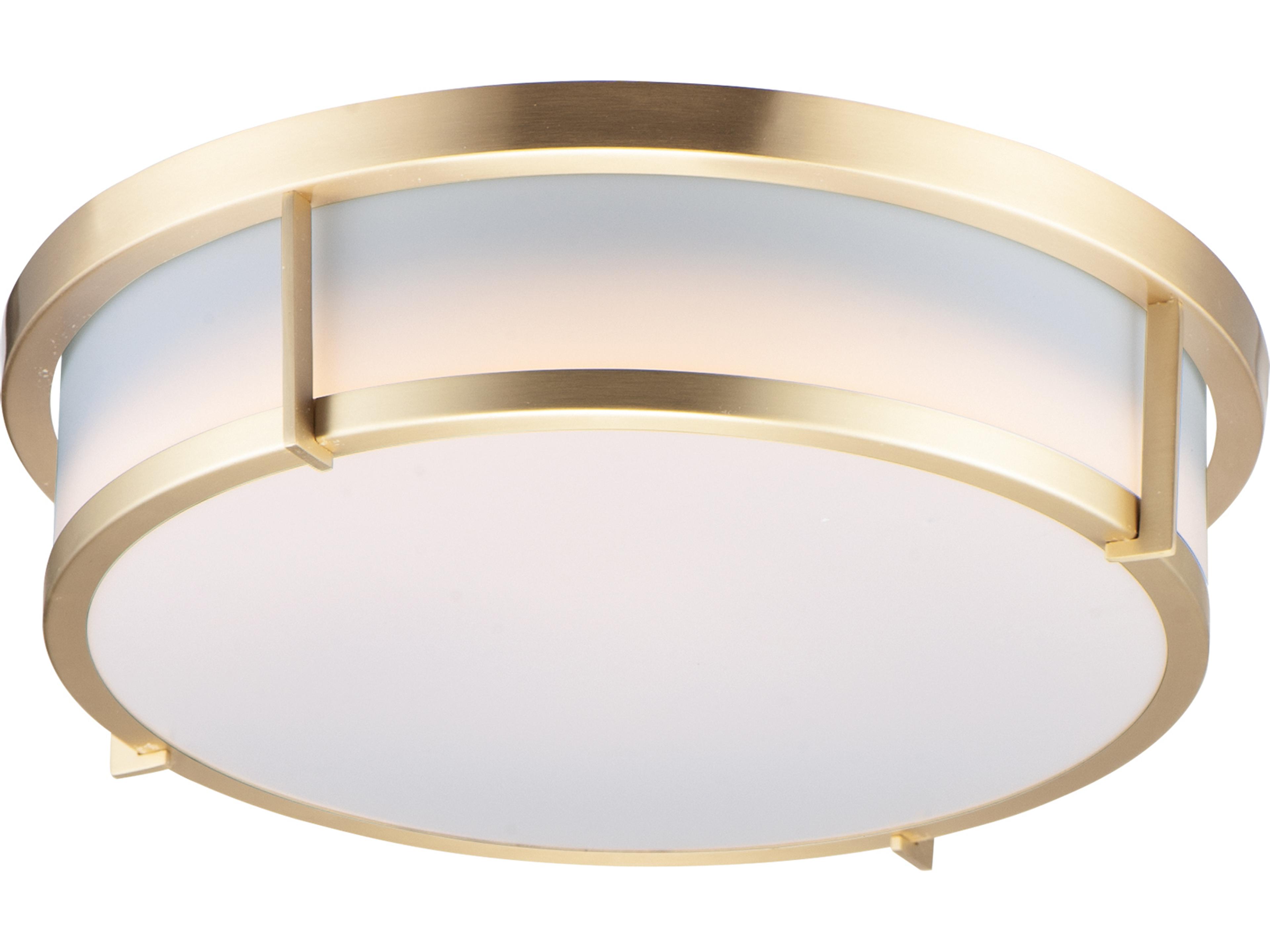 Rogue 2-Light Satin Brass Drum Flush Mount