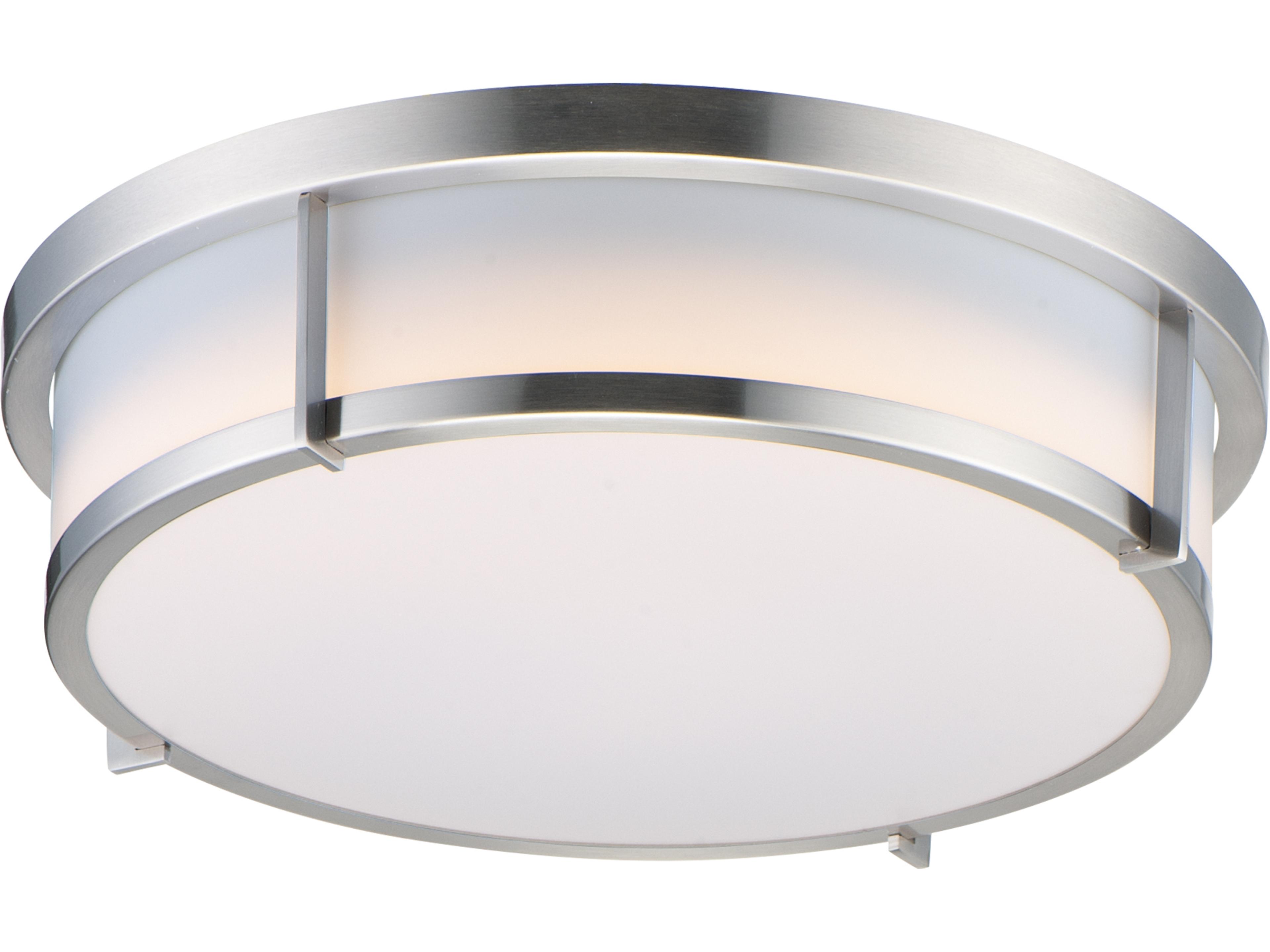 Rogue 2-Light Satin Nickel Drum Flush Mount