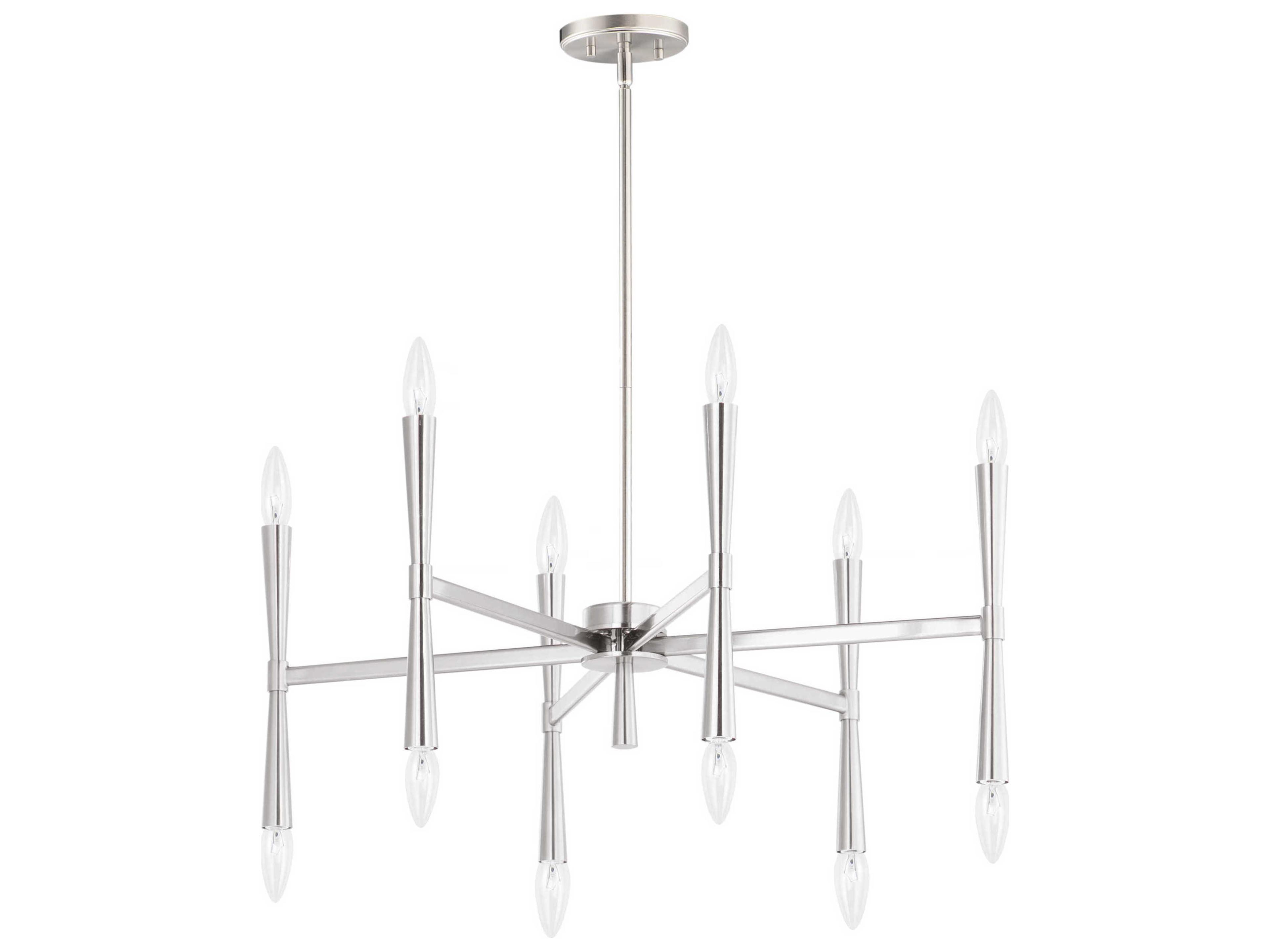 Rome 12-Light Satin Nickel Candelabra Chandelier