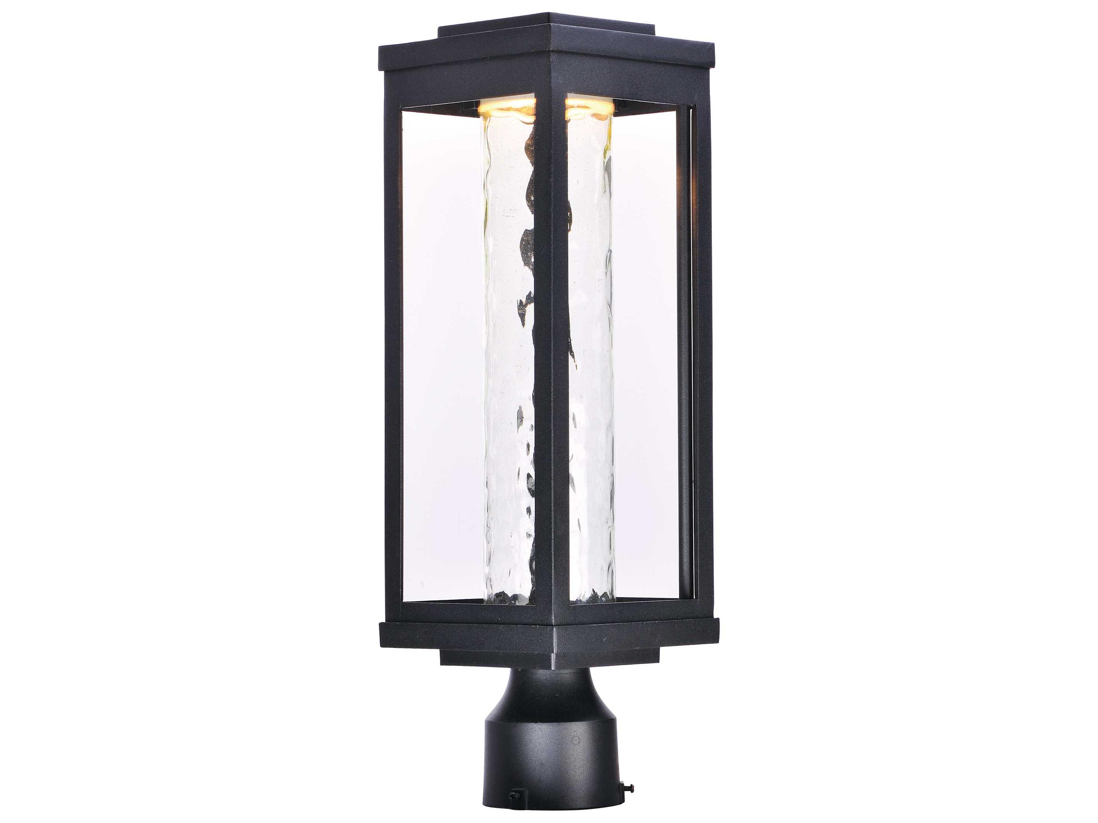Salon with Water Glass LED Outdoor Post Light