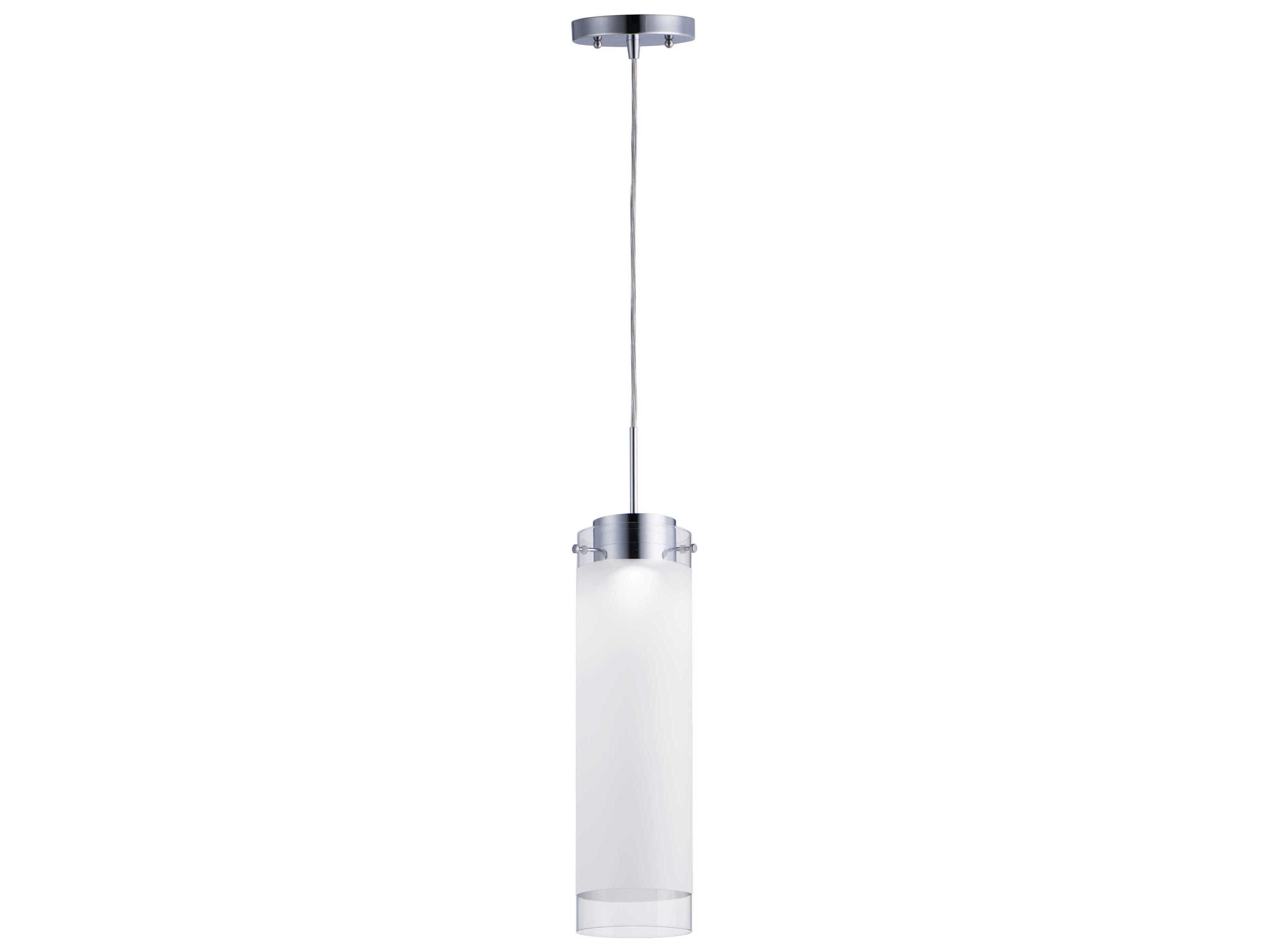 Scope 1-Light Polished Chrome Glass LED Cylinder Mini Pendant