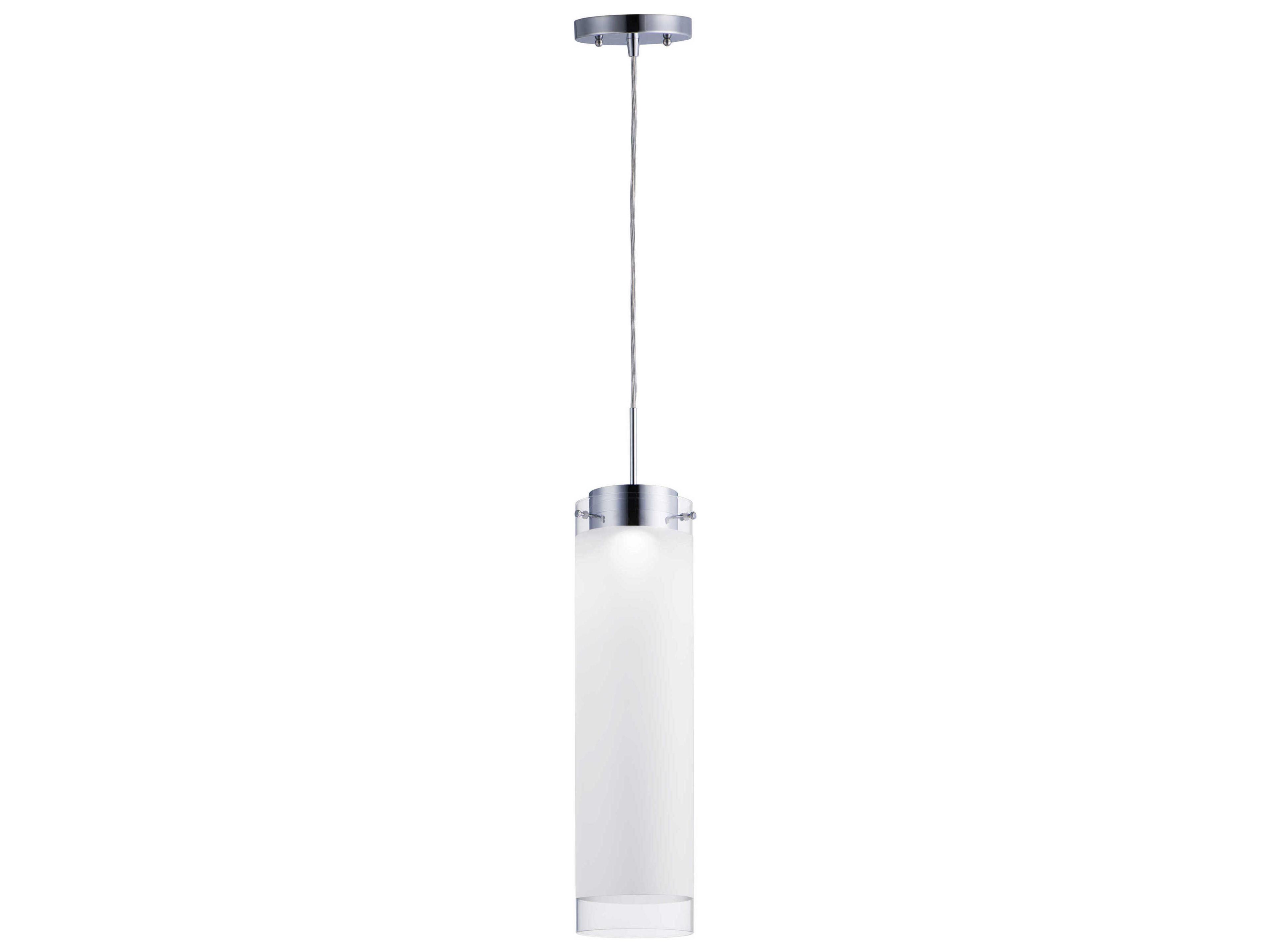Scope 1-Light Polished Chrome Glass LED Cylinder Mini Pendant