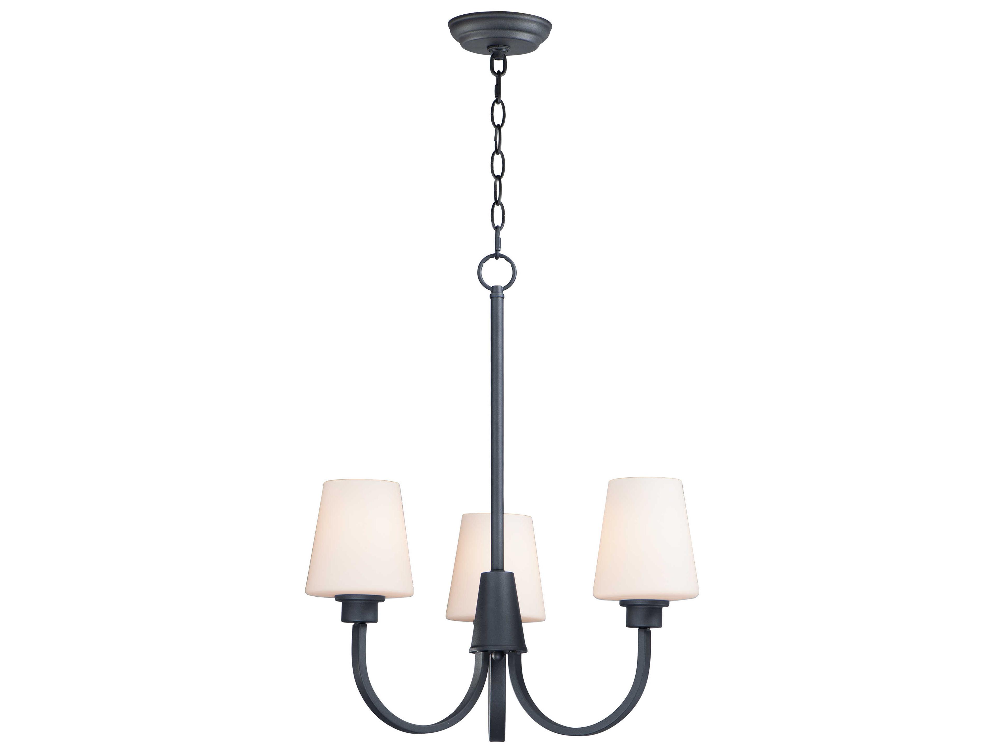 Shelter 3-Light Black Glass Empire Chandelier