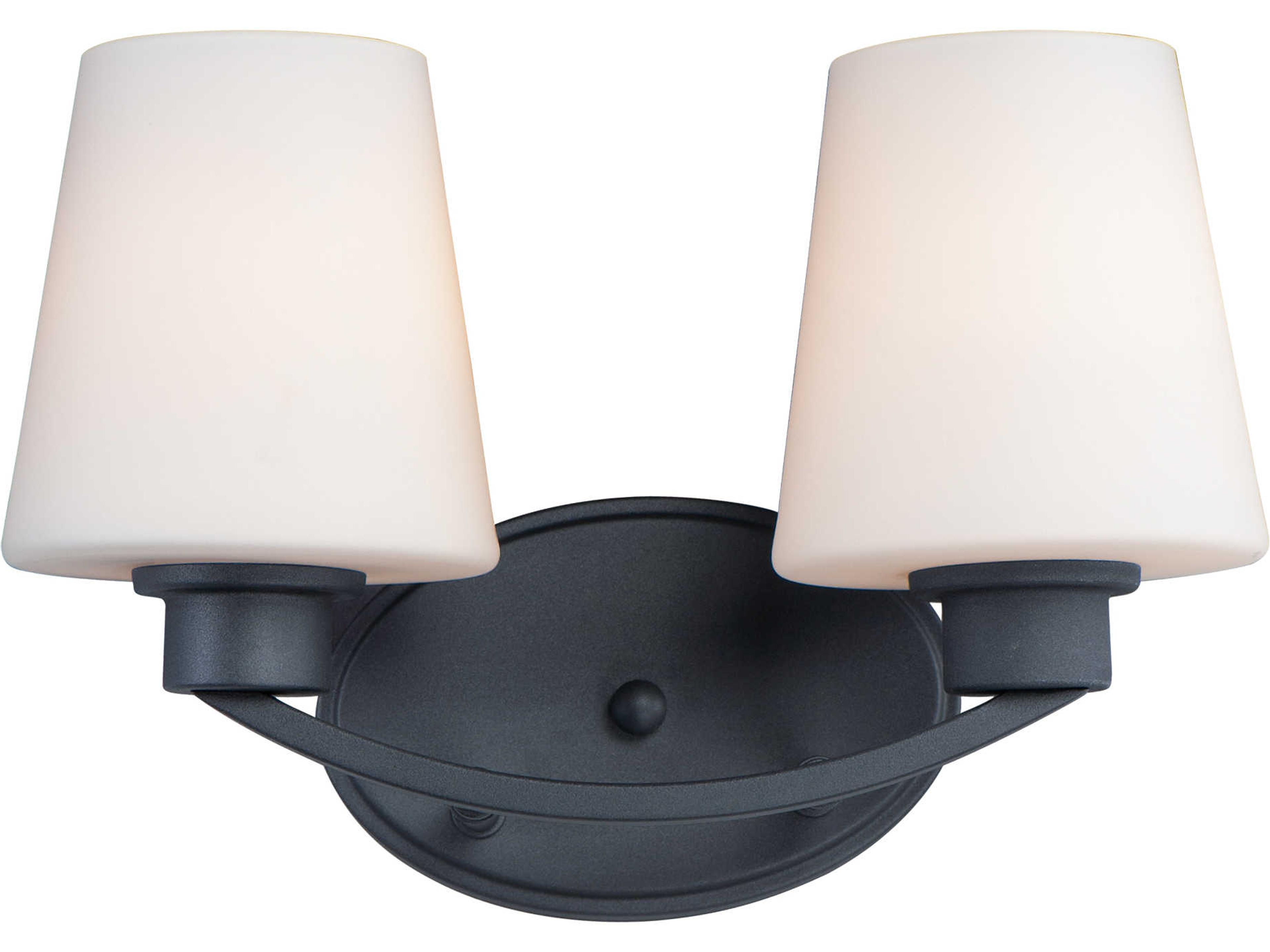 Shelter 2-Light Black Glass Vanity Light