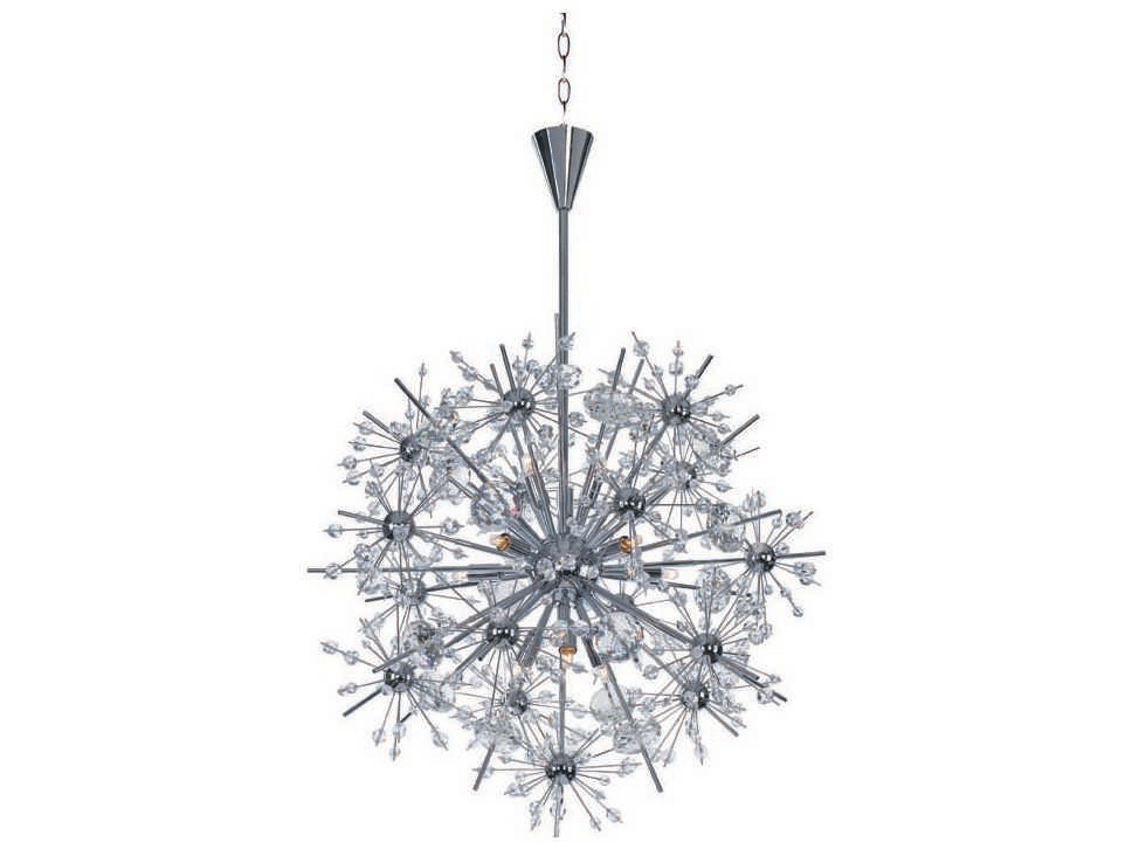 Starfire 11-Light Polished Chrome Crystal Glass Sputnik Pendant