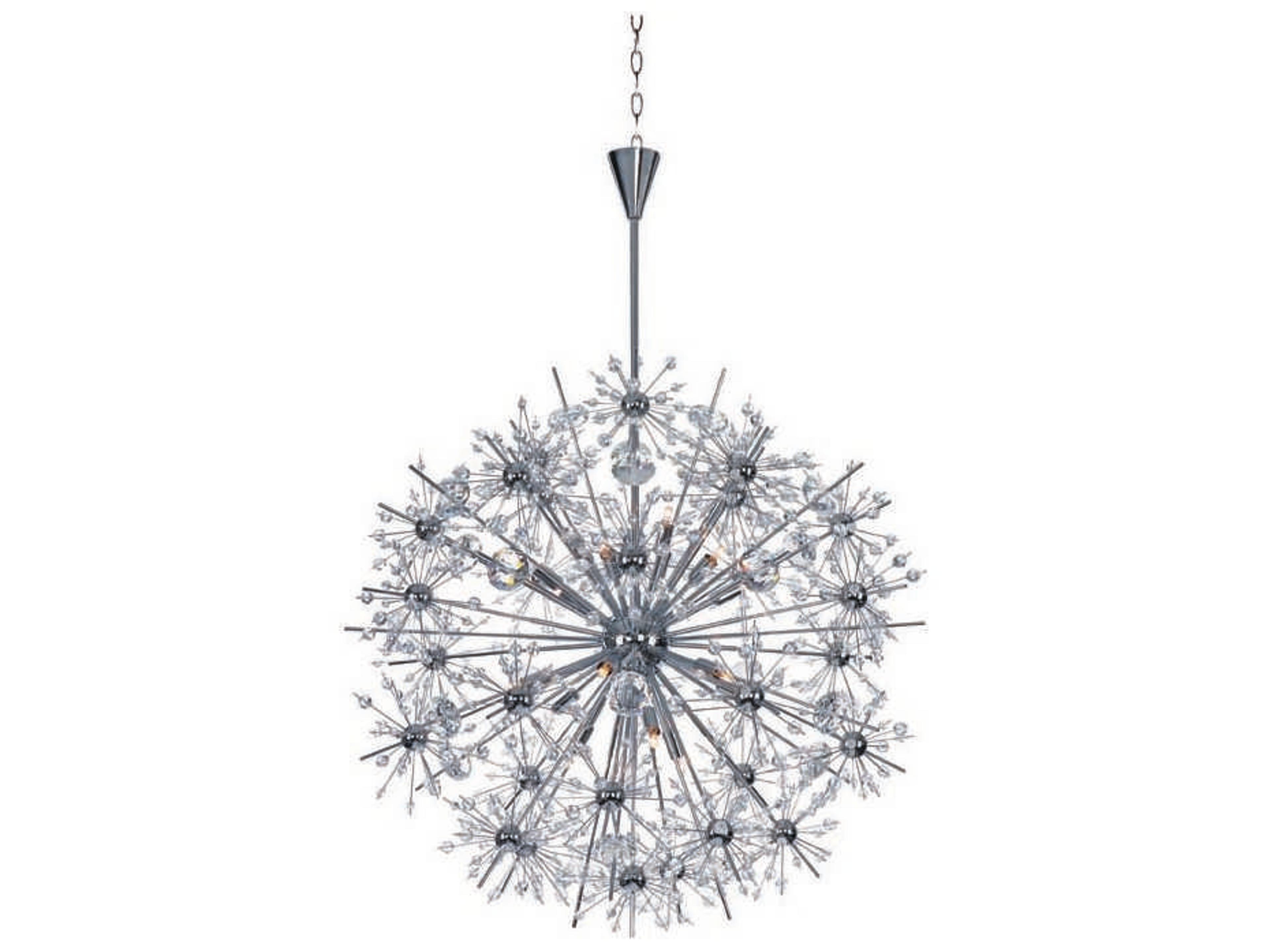 Starfire 18-Light-Light Polished Chrome Crystal Glass Sputnik Pendant