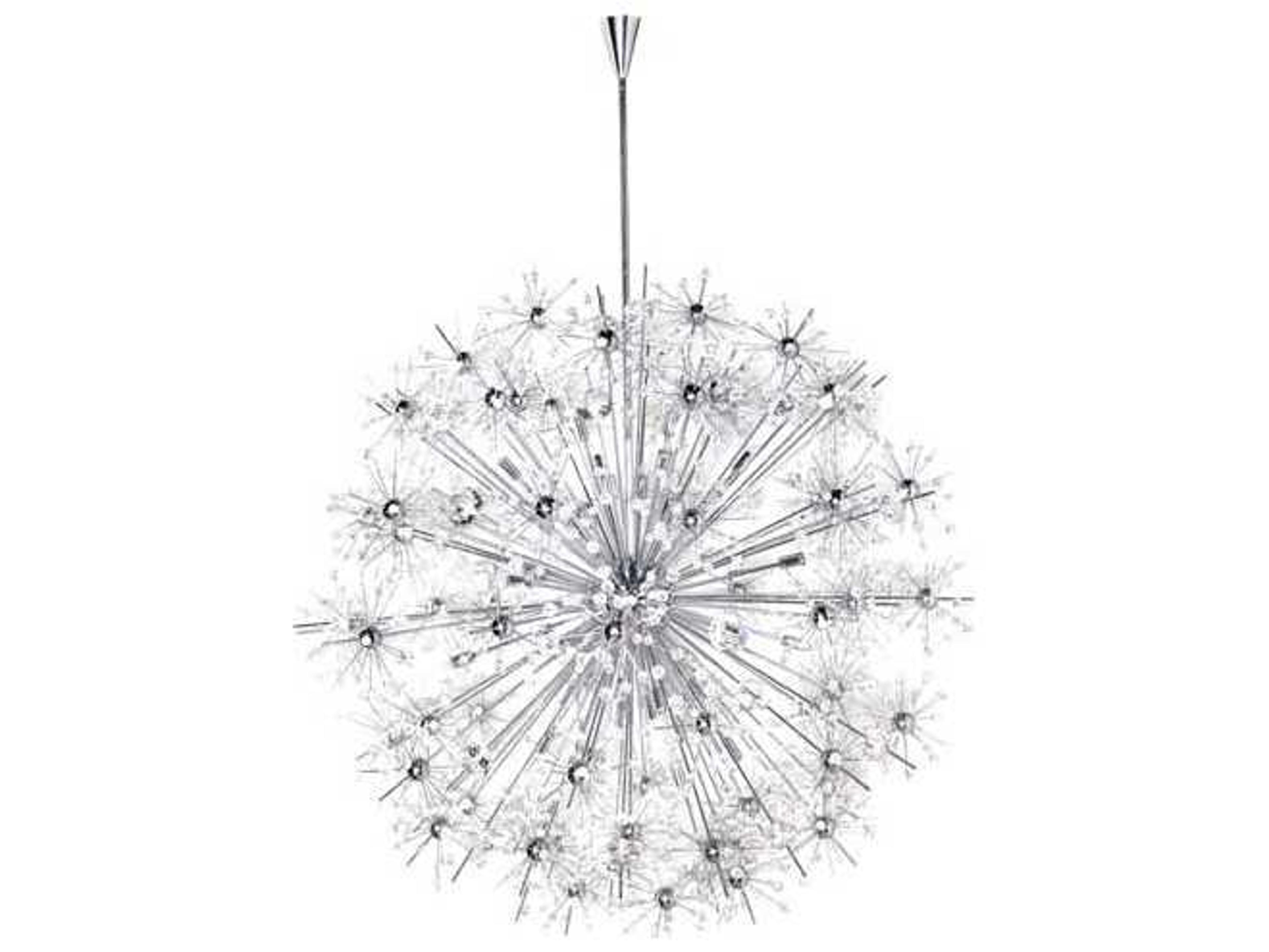 Starfire 4-Light Polished Chrome Crystal Glass Sputnik Pendant