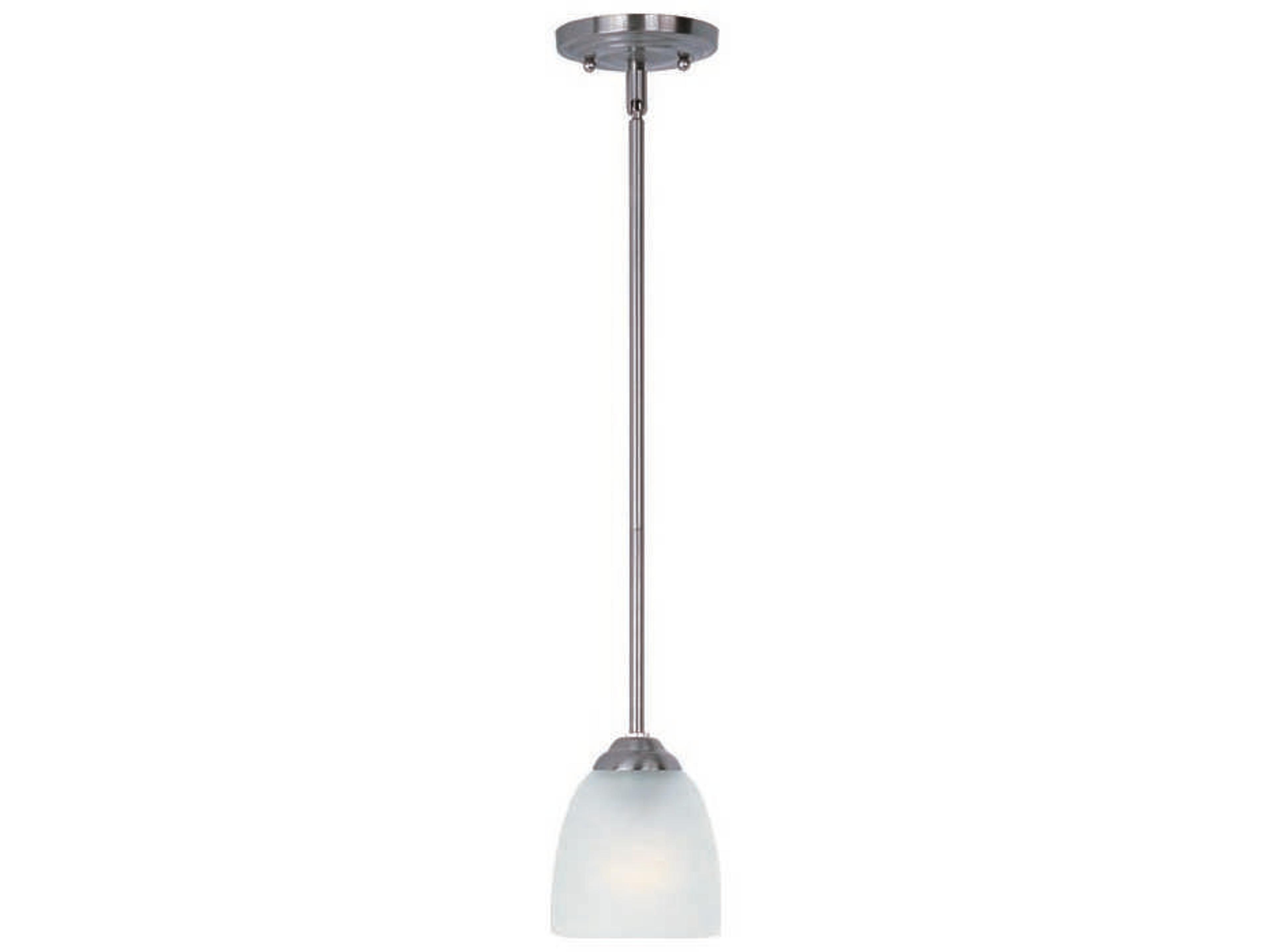Stefan 1-Light Satin Nickel Glass Bell Mini Pendant