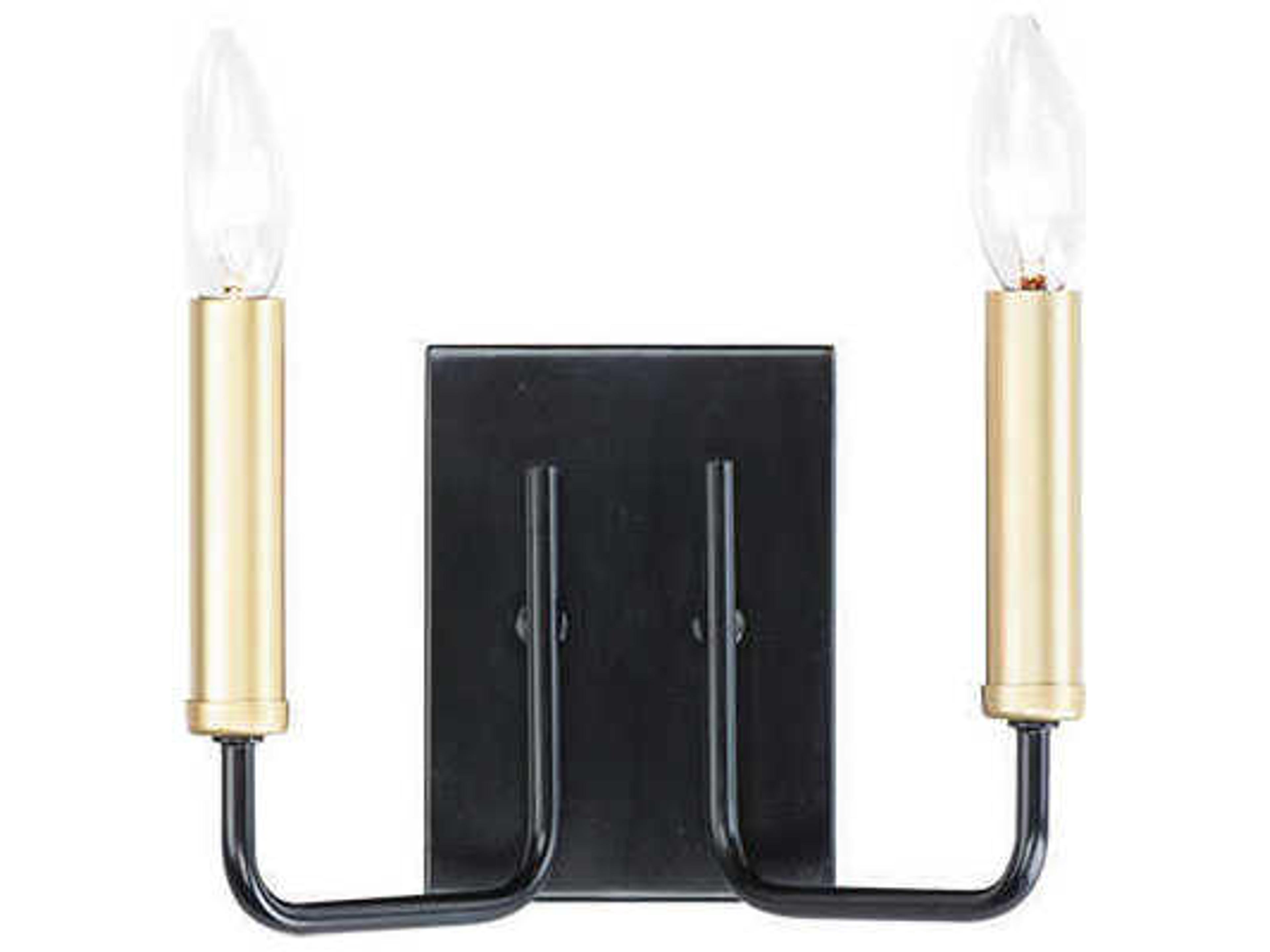 Sullivan 2-Light Black Gold Vanity Light