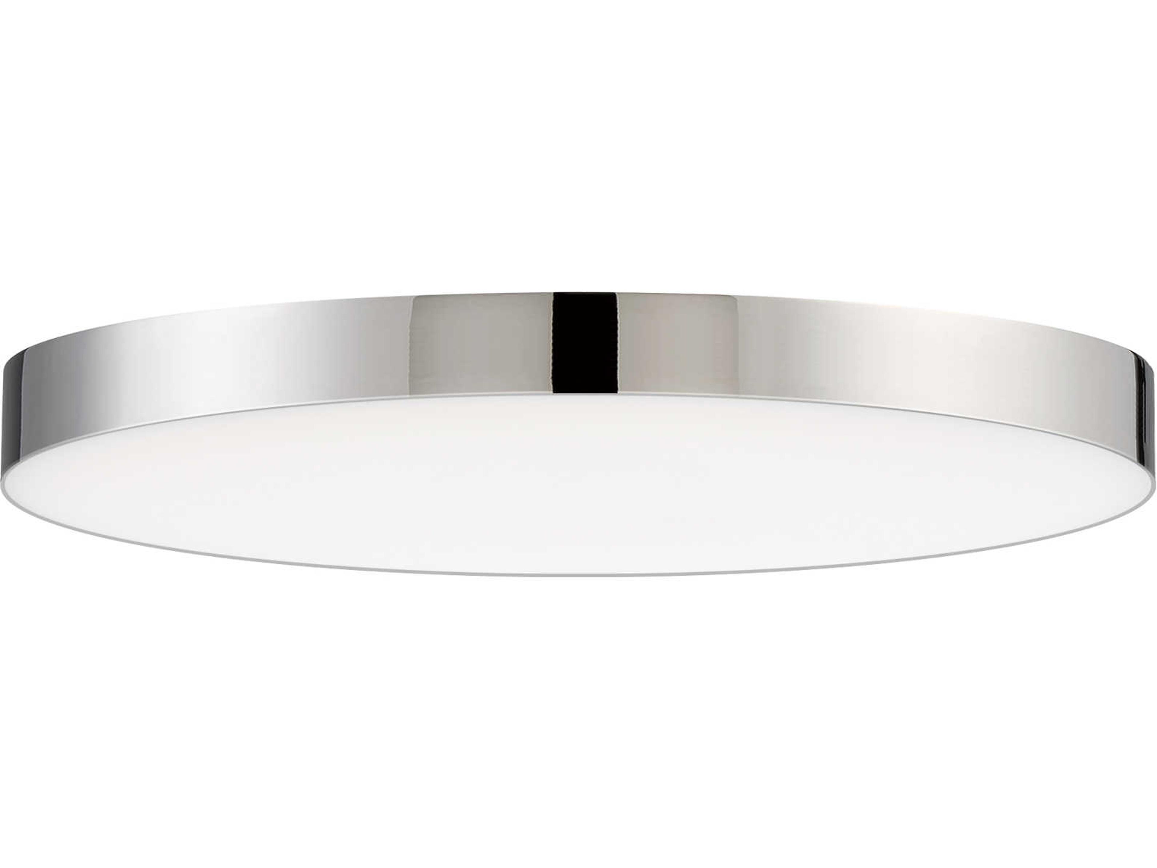 Trim 1-Light Polished Chrome White LED Round Flush Mount