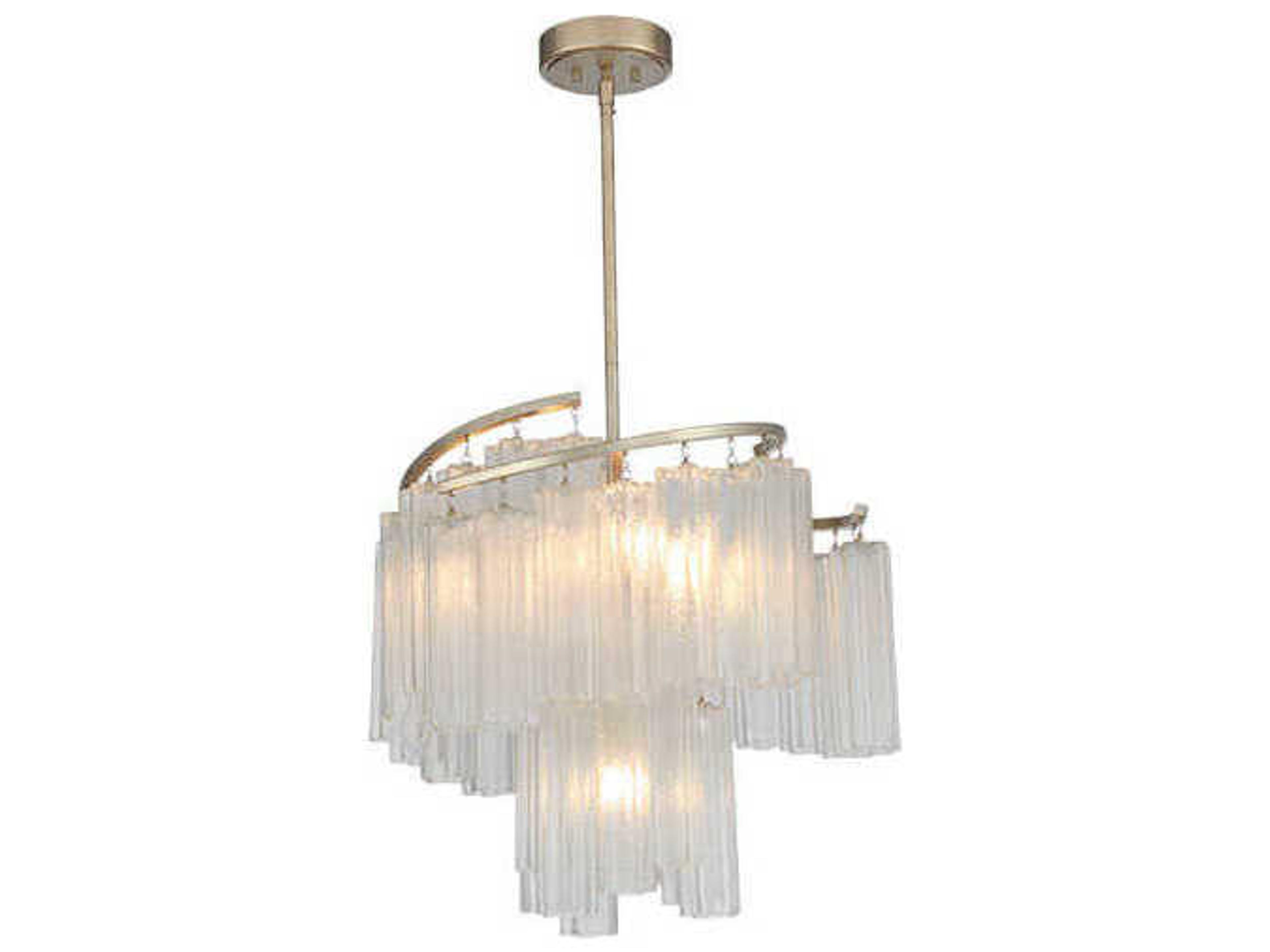 Victoria 7-Light Golden Silver Glass Pendant