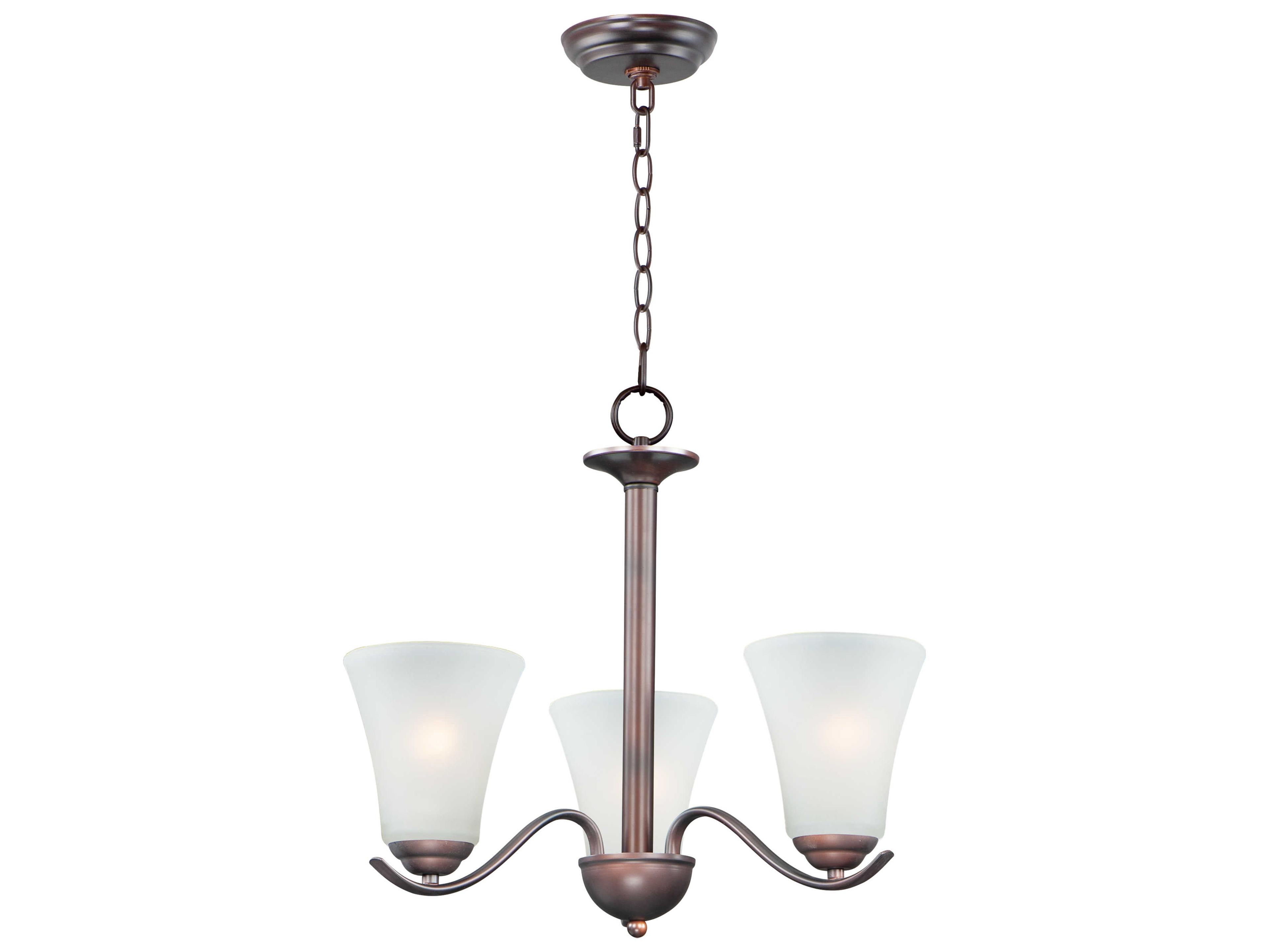 Vital 3-Light Bronze Glass Bell Chandelier